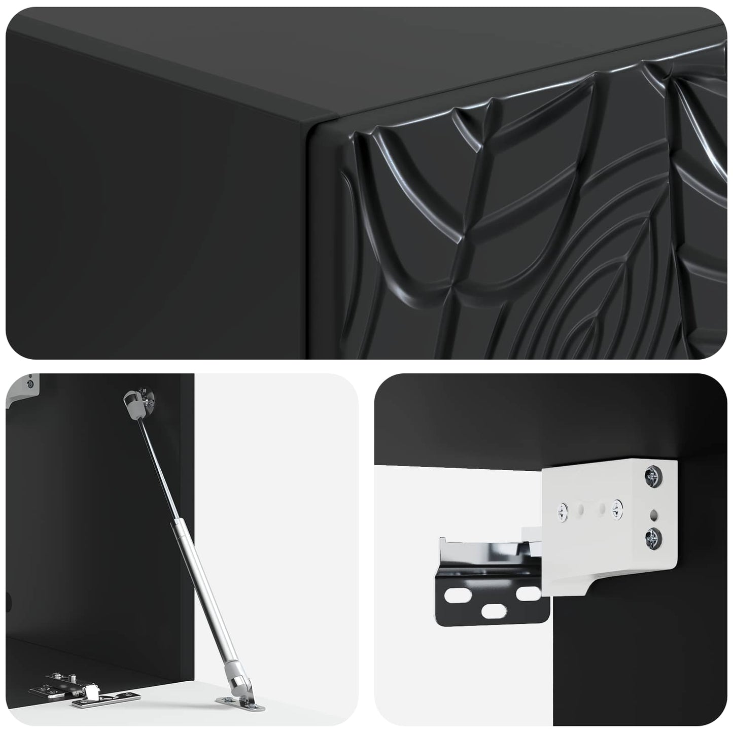 Wall-Mounted TV Cabinet 78.5 x 31 cm Black Engineered Wood