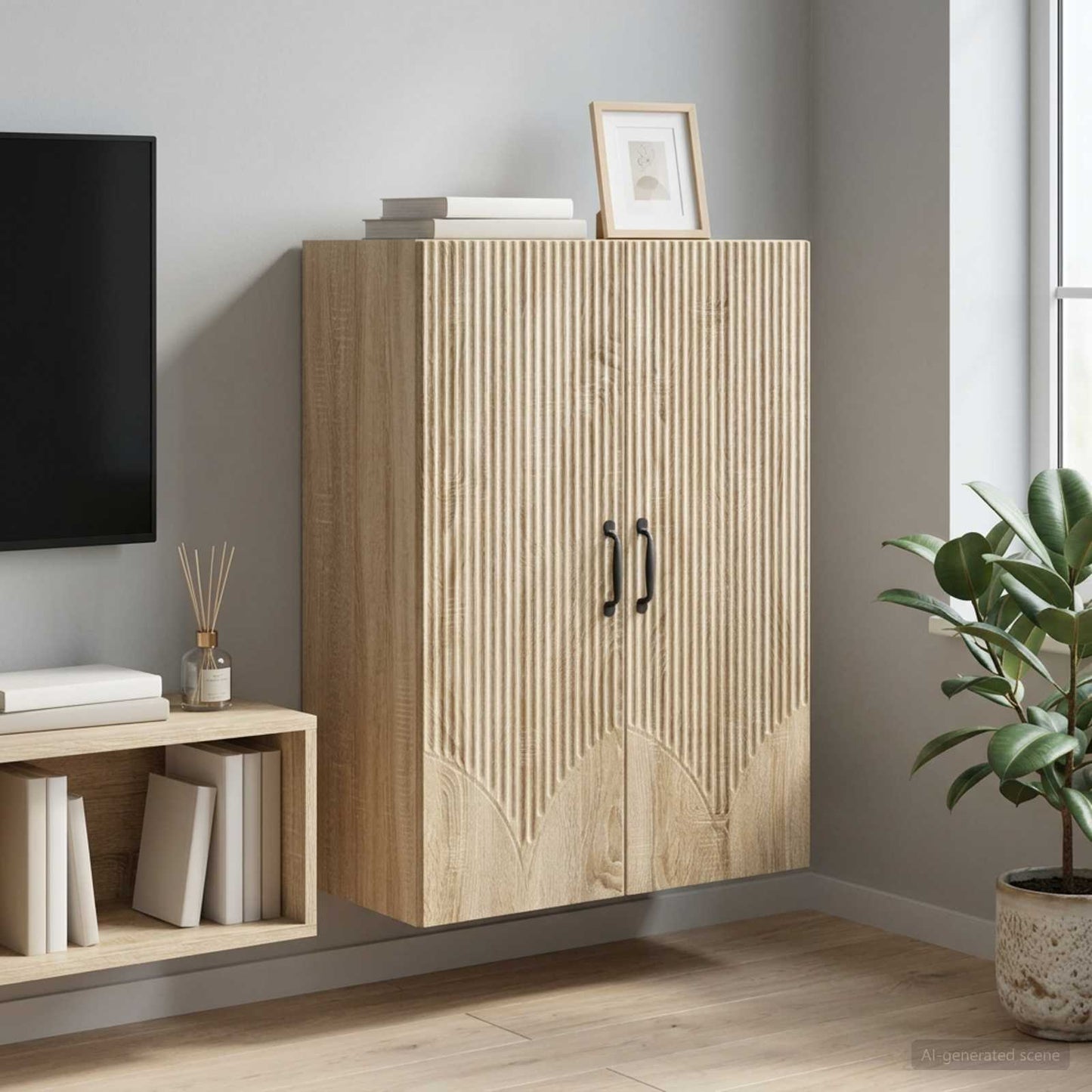 Wall-Mounted Cabinet Sonoma Oak 66 x 34.5 x 90 cm