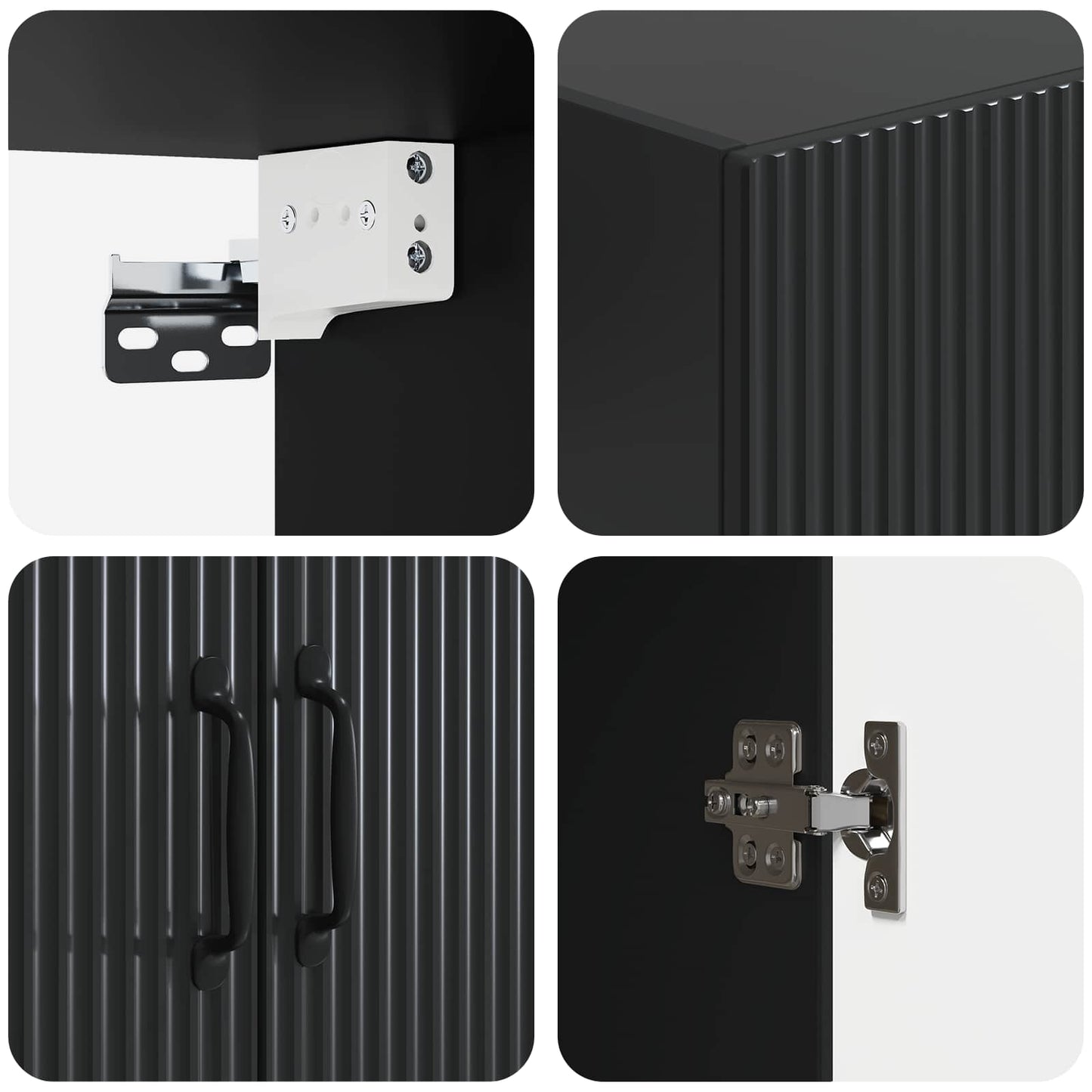 Wall-Mounted Cabinet Black 59 x 31 x 60 cm Engineered Wood