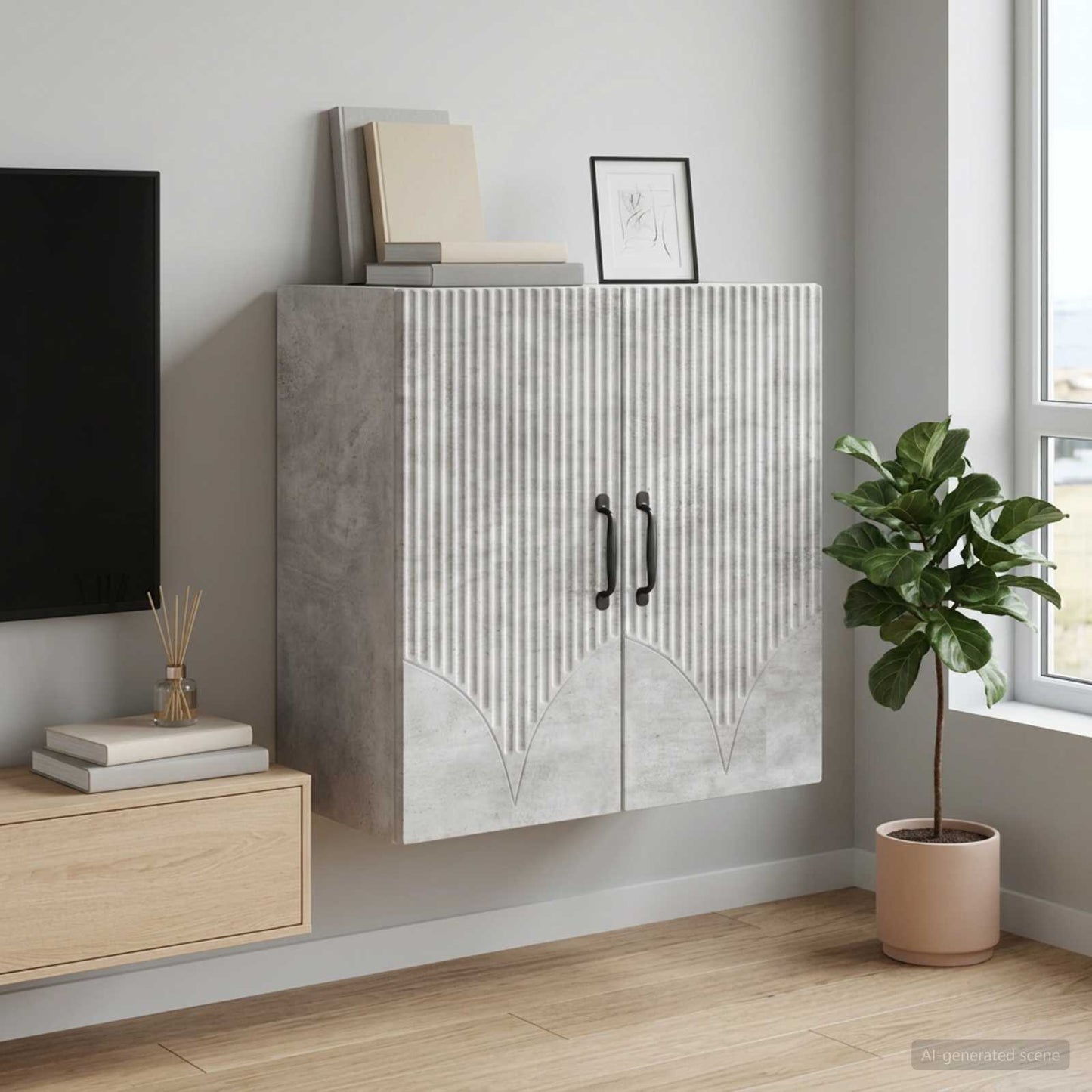 Wall-Mounted Cabinet Concrete Grey 59 x 31 x 60 cm