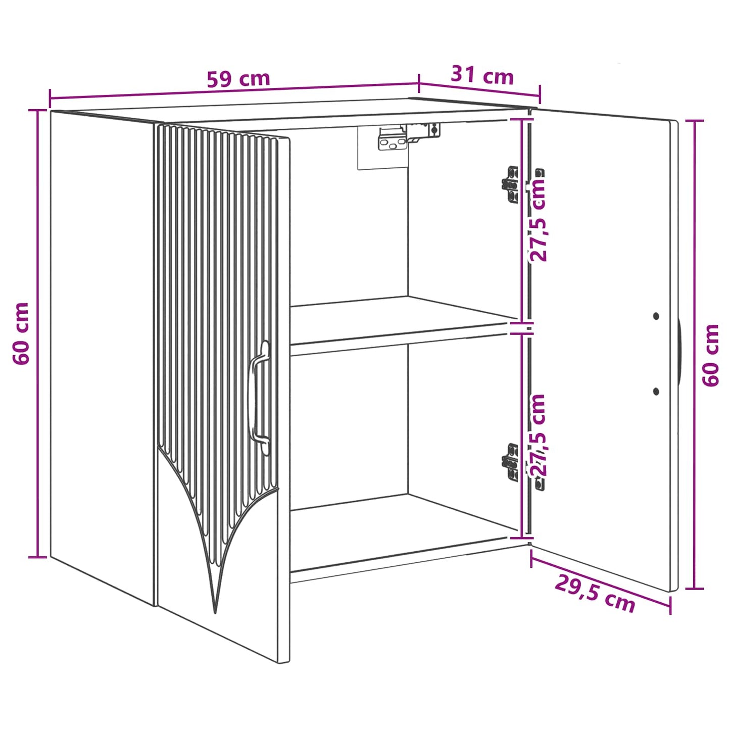 Wall-Mounted Cabinet Concrete Grey 59 x 31 x 60 cm