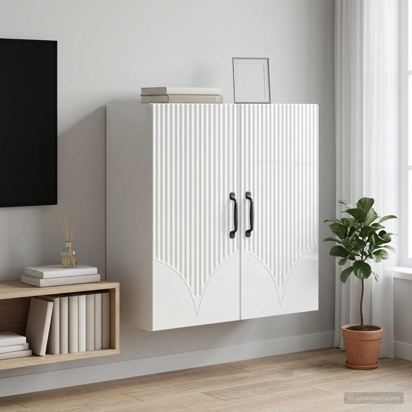 Wall-Mounted Cabinet High Gloss White 59 x 31 x 60 cm