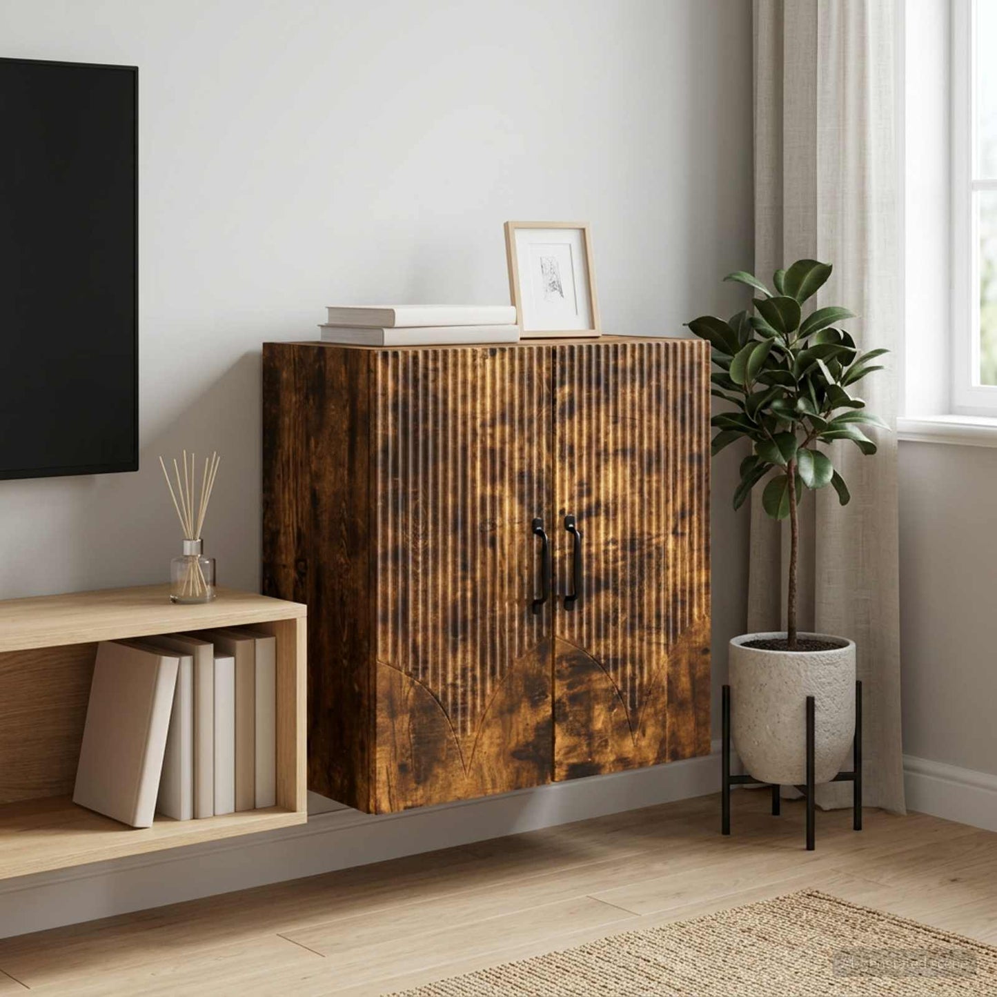 Wall-Mounted Cabinet 59 x 31 x 60 cm Engineered Wood Smoked Oak