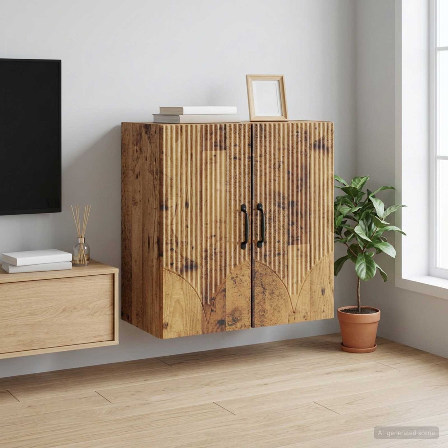 Wall-Mounted Cabinet Old Wood 59 x 31 x 60 cm Engineered Wood