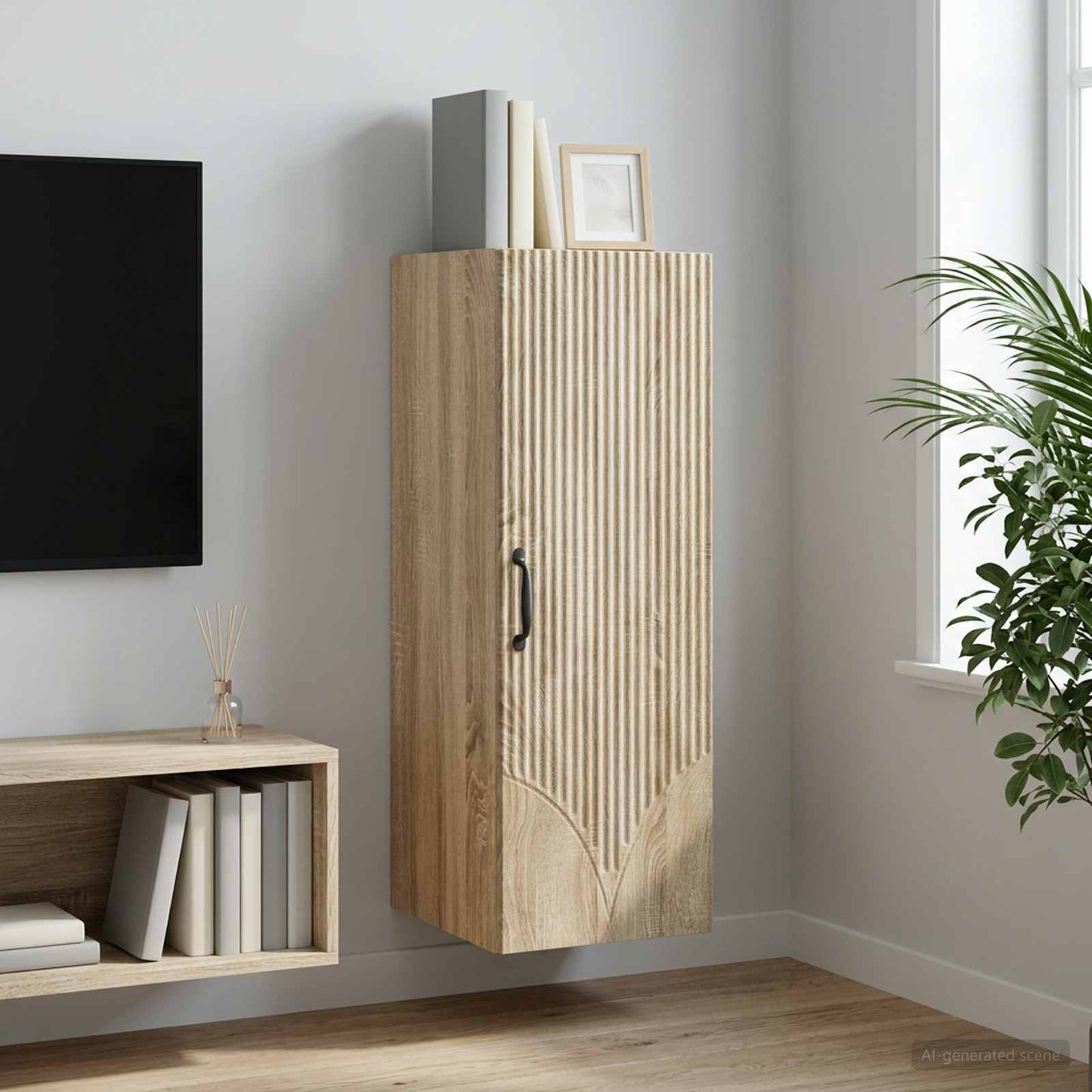 Wall-Mounted Cabinet Sonoma Oak 33 x 34.5 x 90 cm