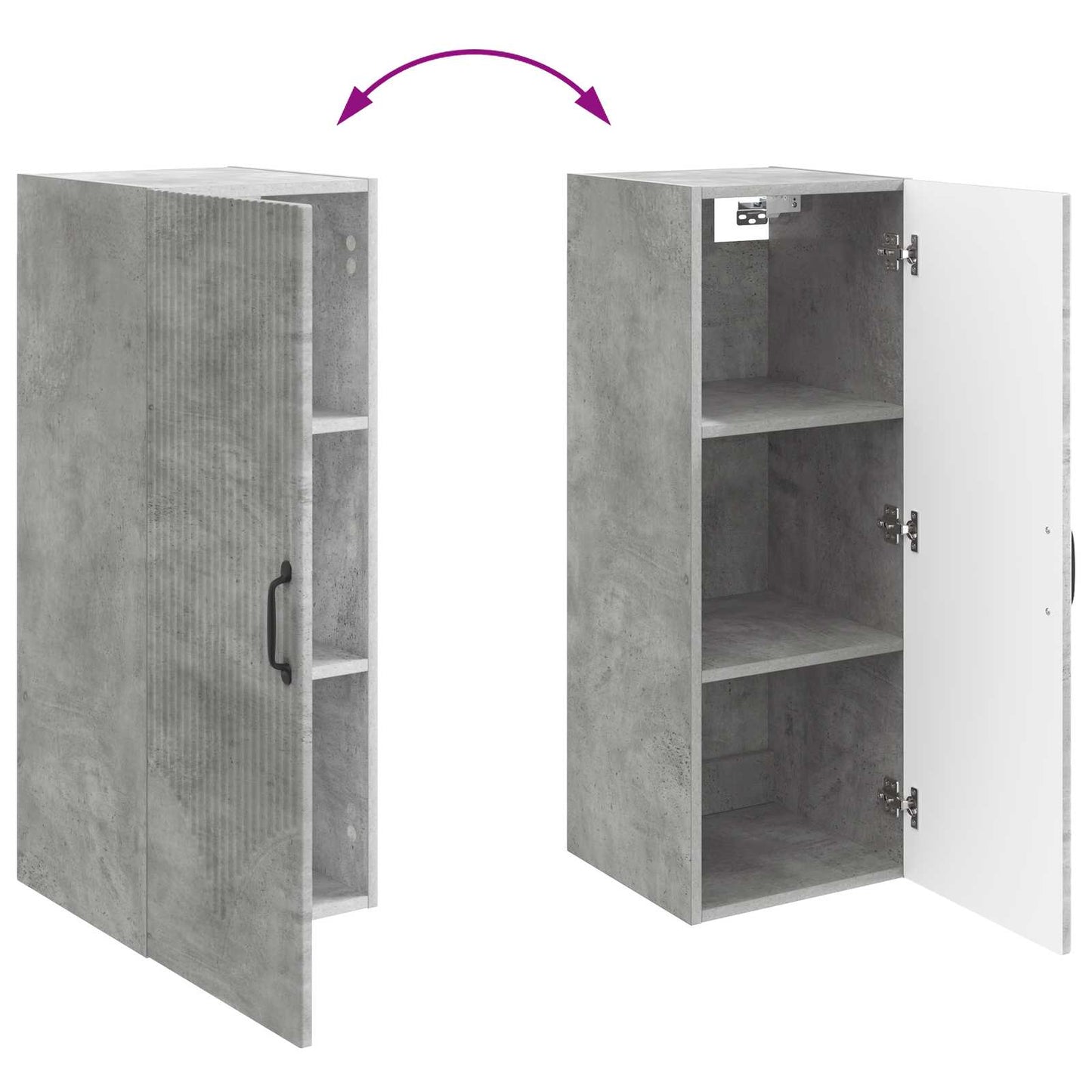 Wall-Mounted Cabinet Concrete Grey 33 x 34.5 x 90 cm