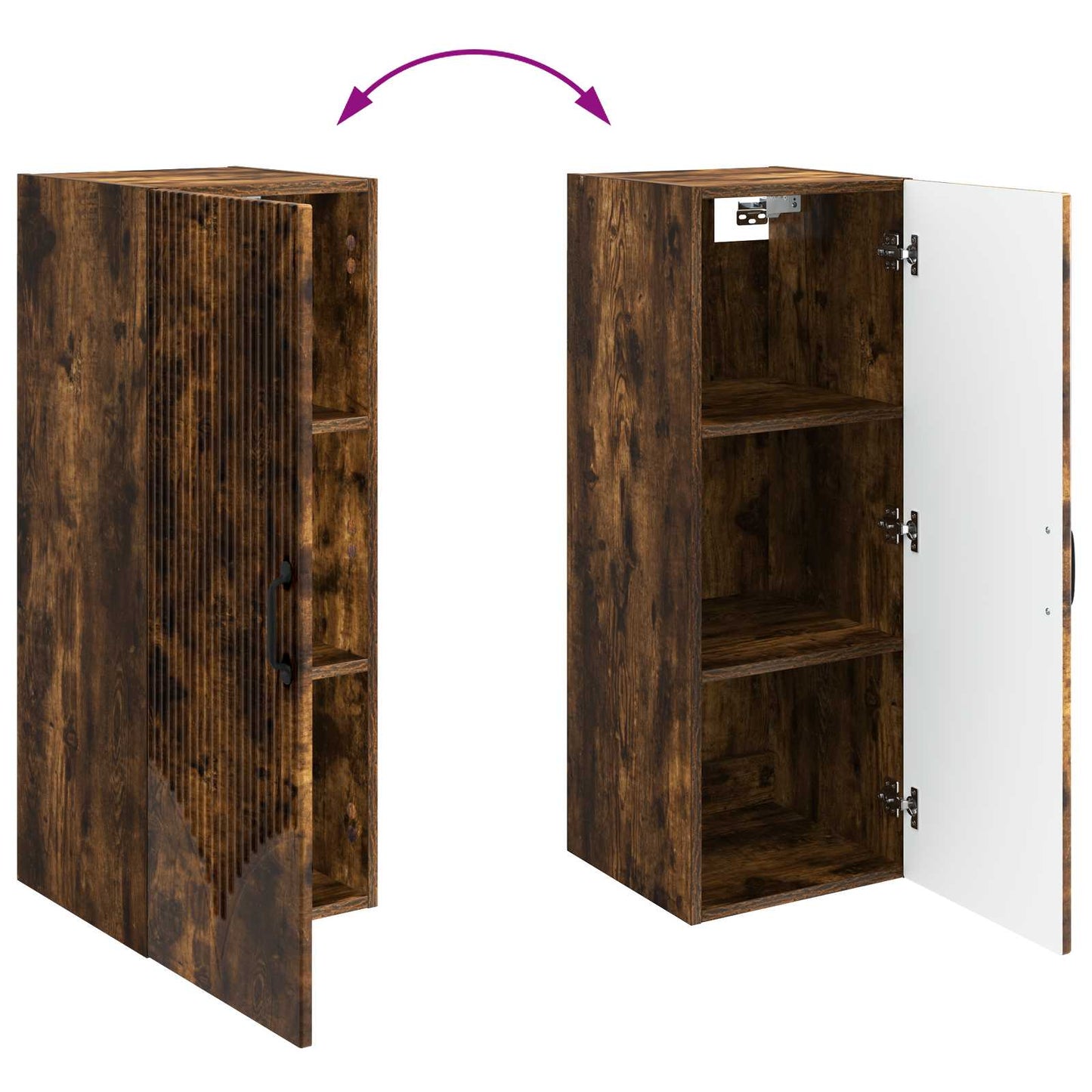 Wall-Mounted Cabinet Smoked Oak 33 x 34.5 x 90 cm