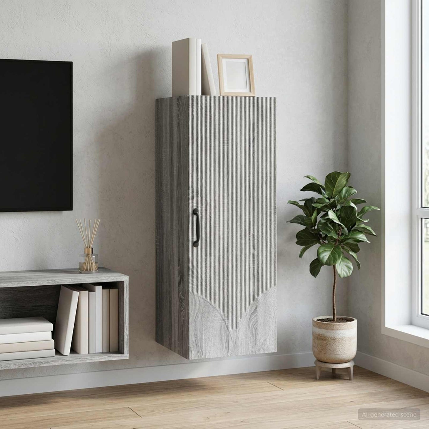 Wall-Mounted Cabinet Grey Sonoma 33 x 34.5 x 90 cm