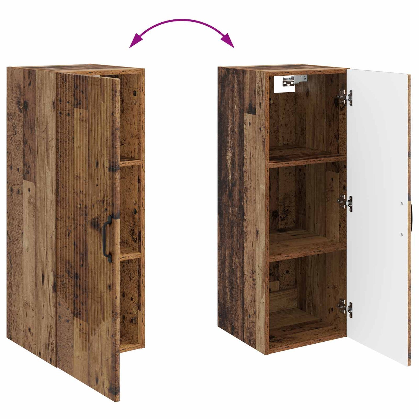 Wall-Mounted Cabinet Old Wood 33 x 34.5 x 90 cm Engineered Wood