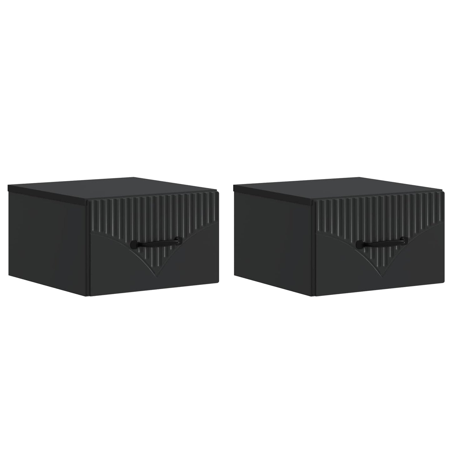 Wall-Mounted Bedside Cabinet 2 pcs Black 34.5 x 33 x 20 cm