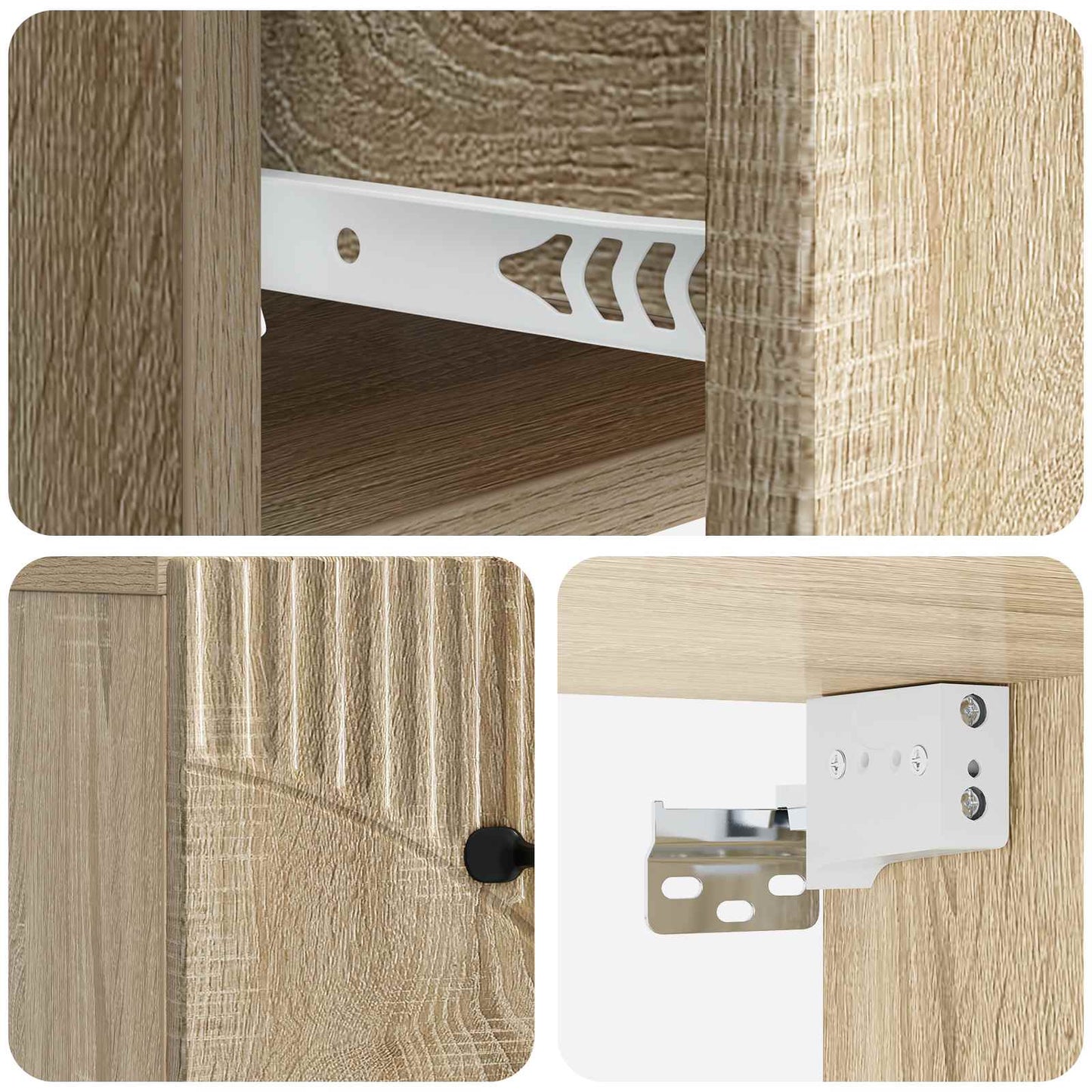 Wall-Mounted Bedside Cabinet Sonoma Oak 34.5 x 33 x 20 cm