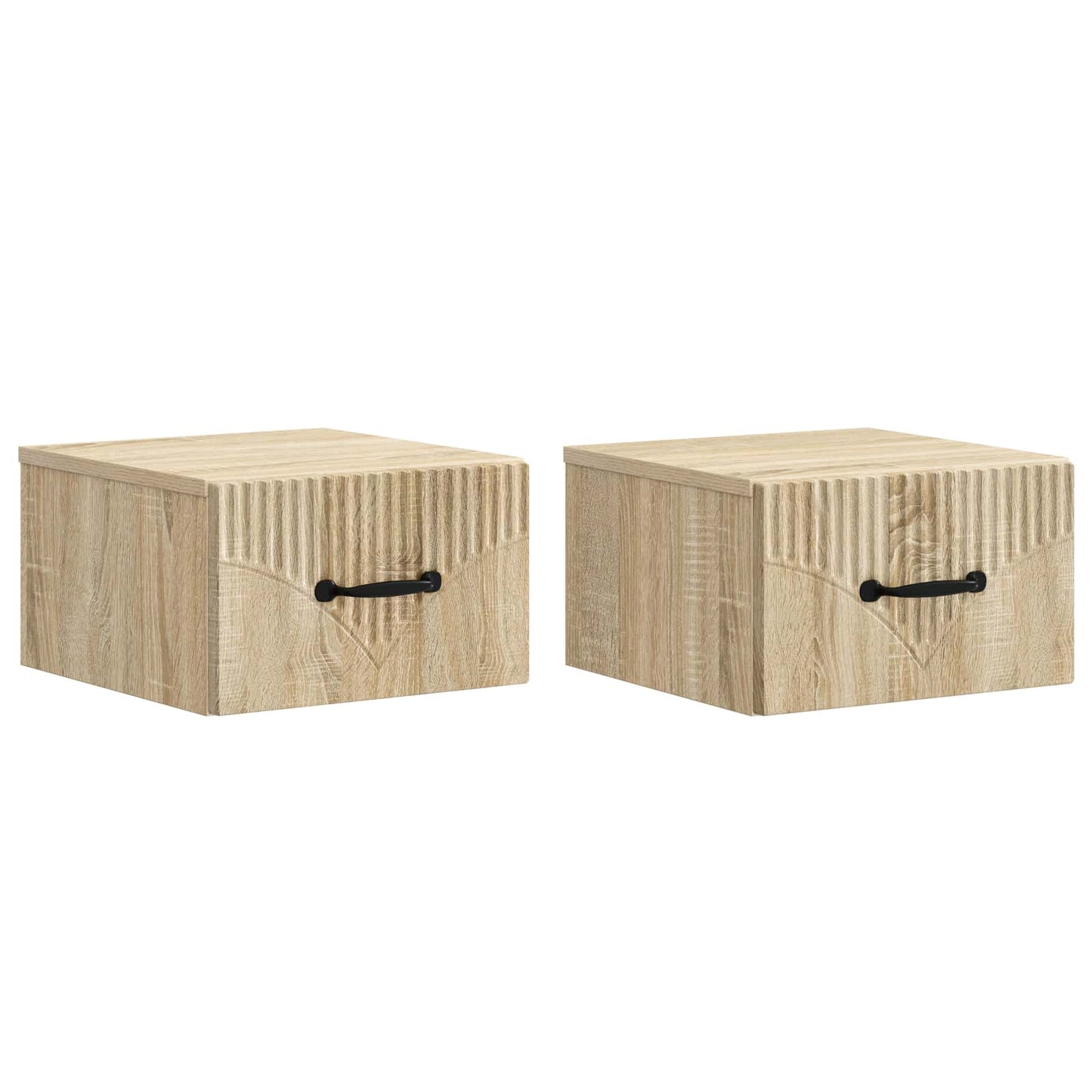 Wall-Mounted Bedside Cabinet 2 pcs Sonoma Oak 34.5 x 33 x 20 cm