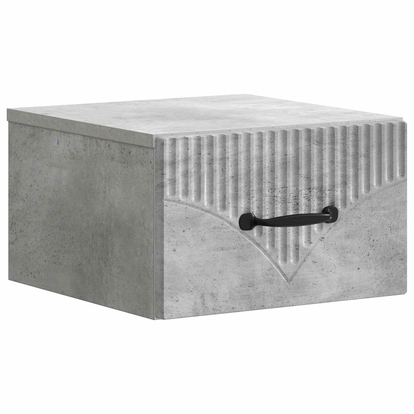 Wall-Mounted Bedside Cabinet with Drawer 2 pcs Concrete Grey