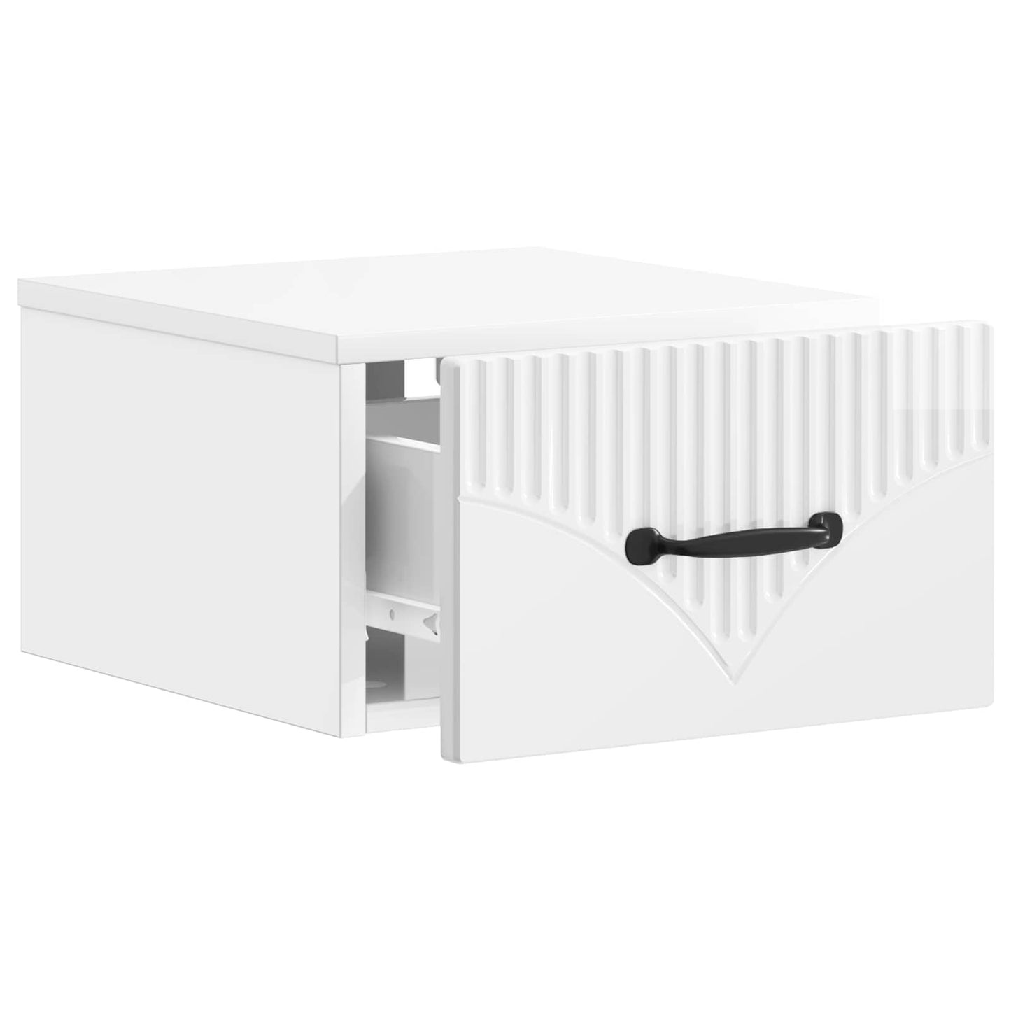 Wall-Mounted Bedside Cabinet High Gloss White 34.5 x 33 x 20 cm