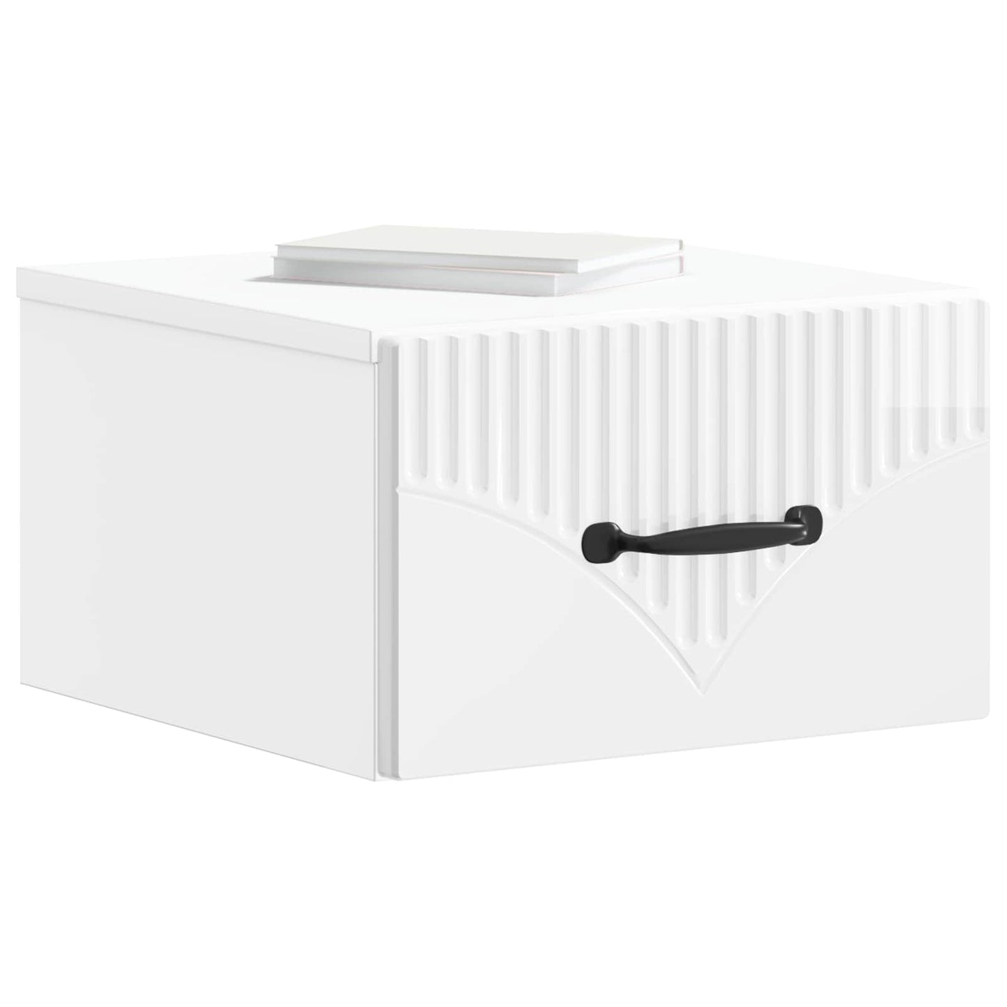 Wall-Mounted Bedside Cabinet High Gloss White 34.5 x 33 x 20 cm