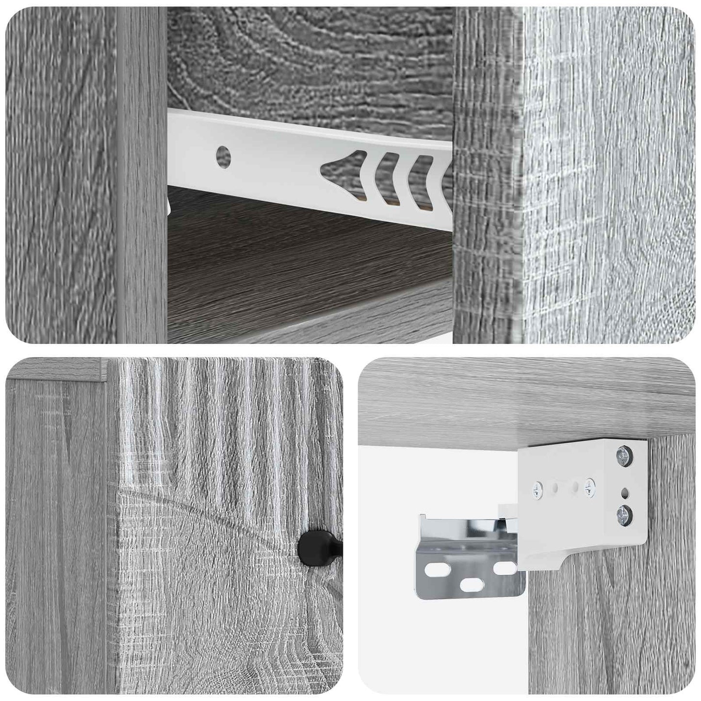 Wall-Mounted Bedside Cabinet 2 pcs Grey Sonoma Engineered Wood