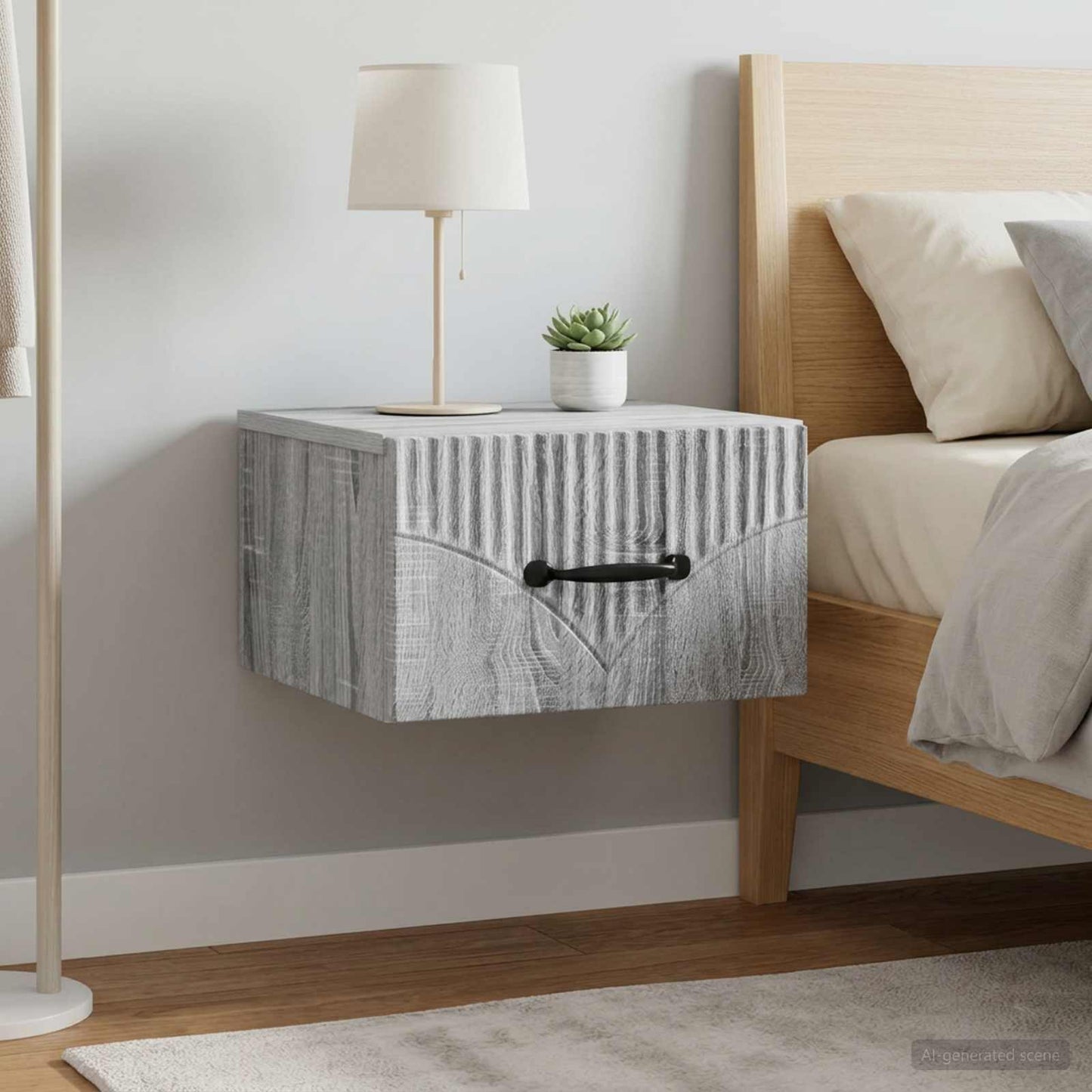 Wall-Mounted Bedside Cabinet 2 pcs Grey Sonoma Engineered Wood