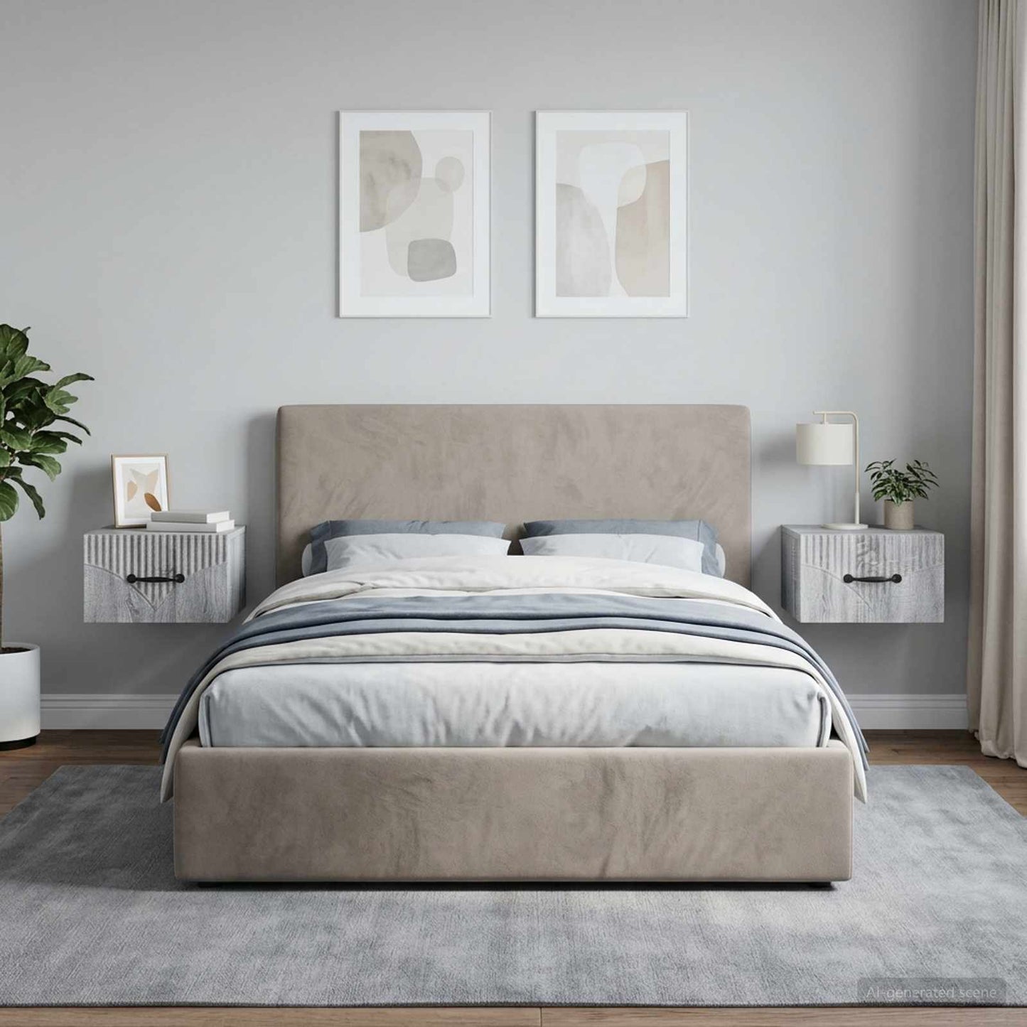 Wall-Mounted Bedside Cabinet 2 pcs Grey Sonoma Engineered Wood