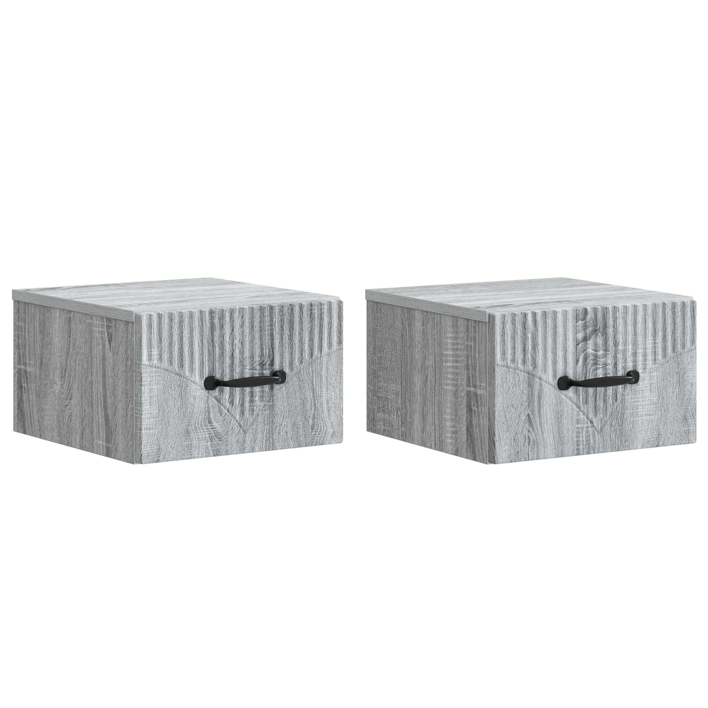 Wall-Mounted Bedside Cabinet 2 pcs Grey Sonoma Engineered Wood