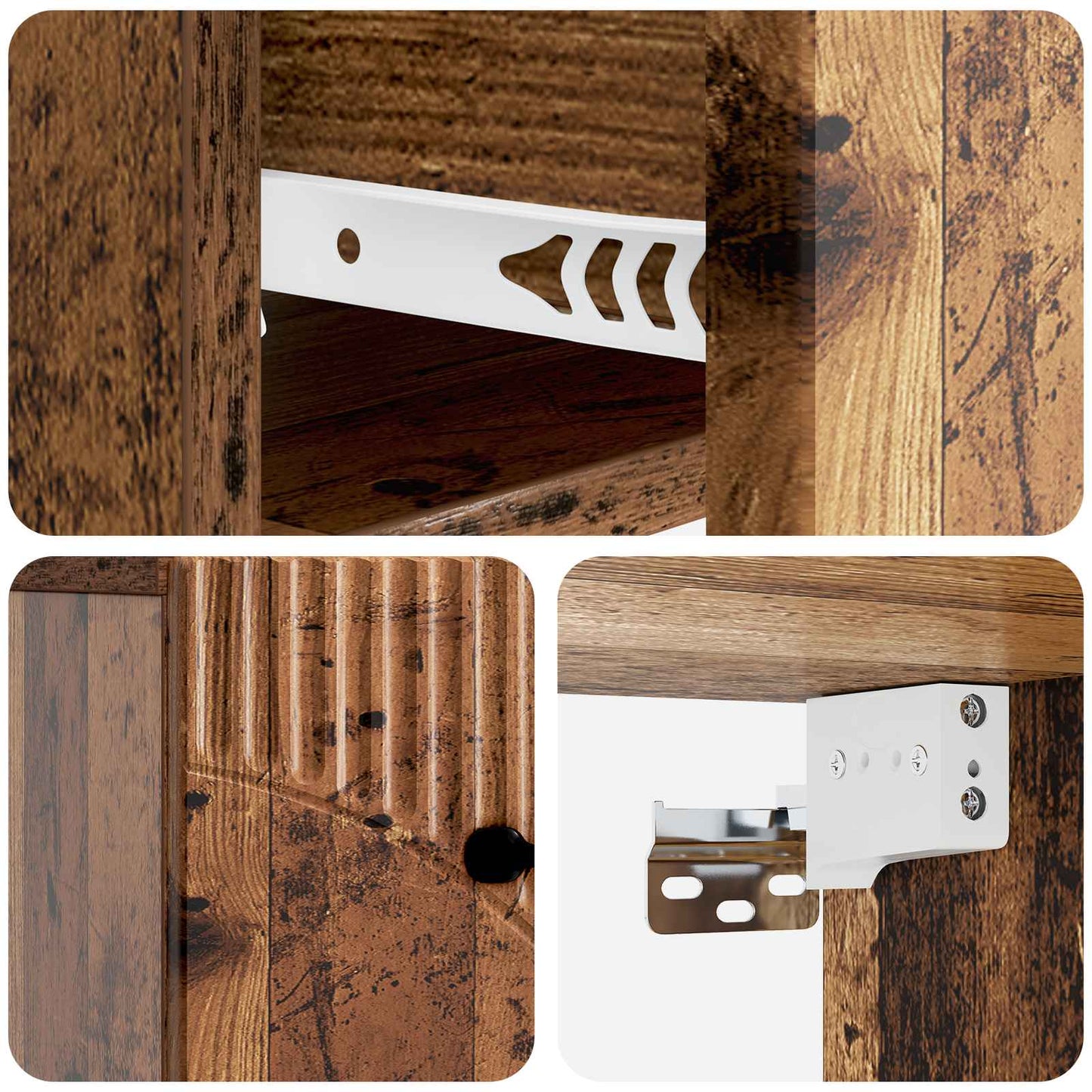 Wall-Mounted Bedside Cabinet Old Wood 34.5 x 33 x 20 cm