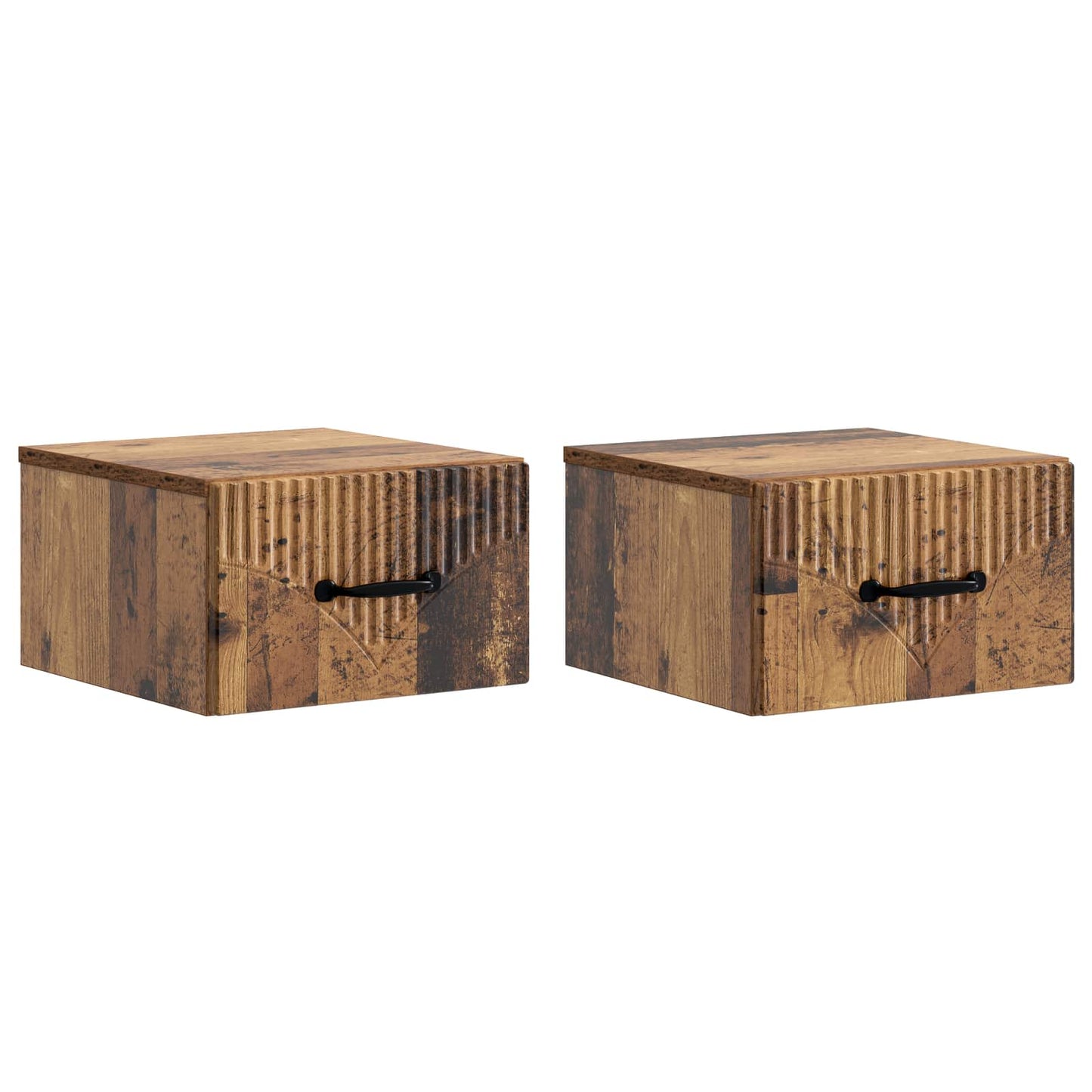Wall-Mounted Bedside Cabinet 2 pcs Old Wood 34.5 x 33 x 20 cm