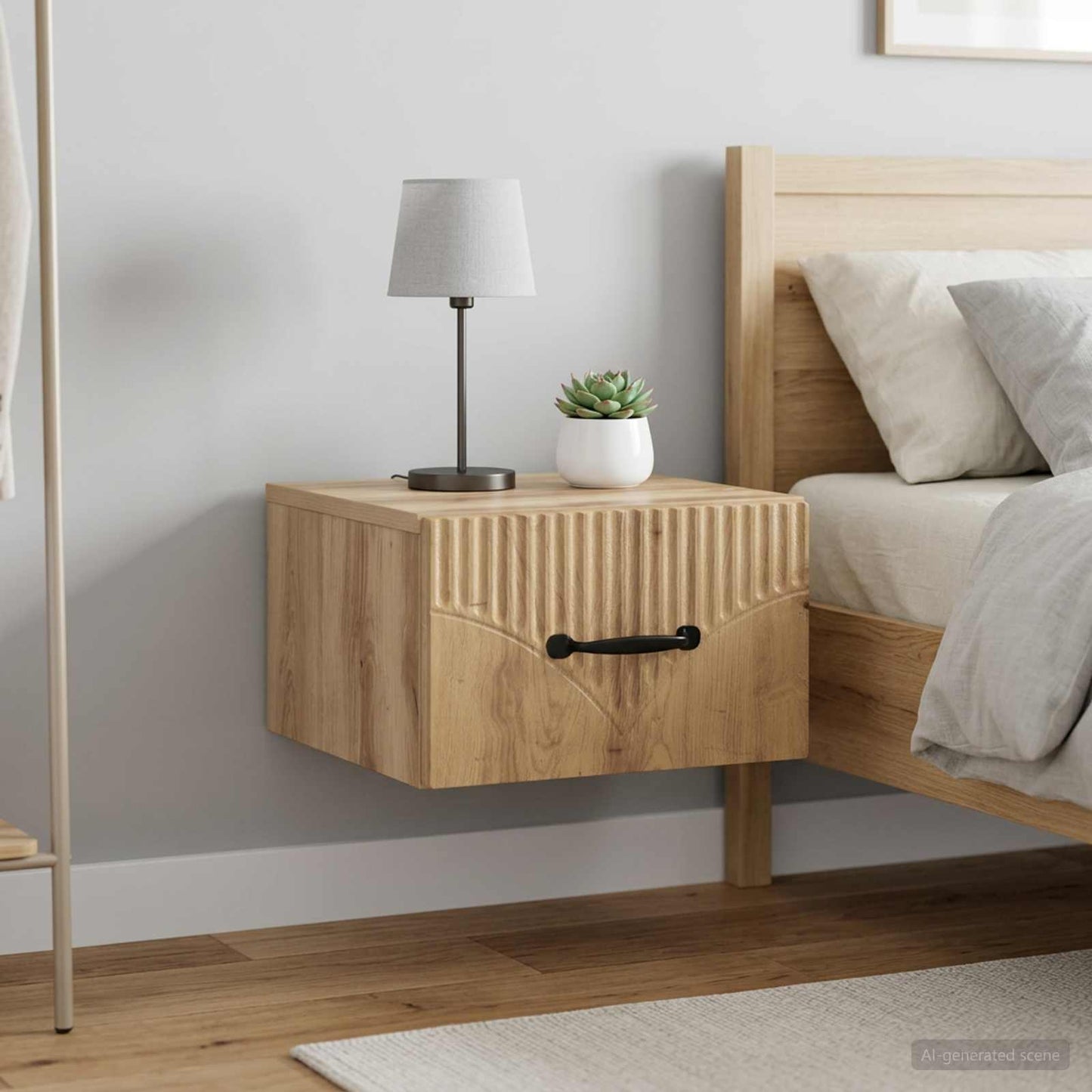 Wall-Mounted Bedside Cabinet 2 pcs Artisan Oak