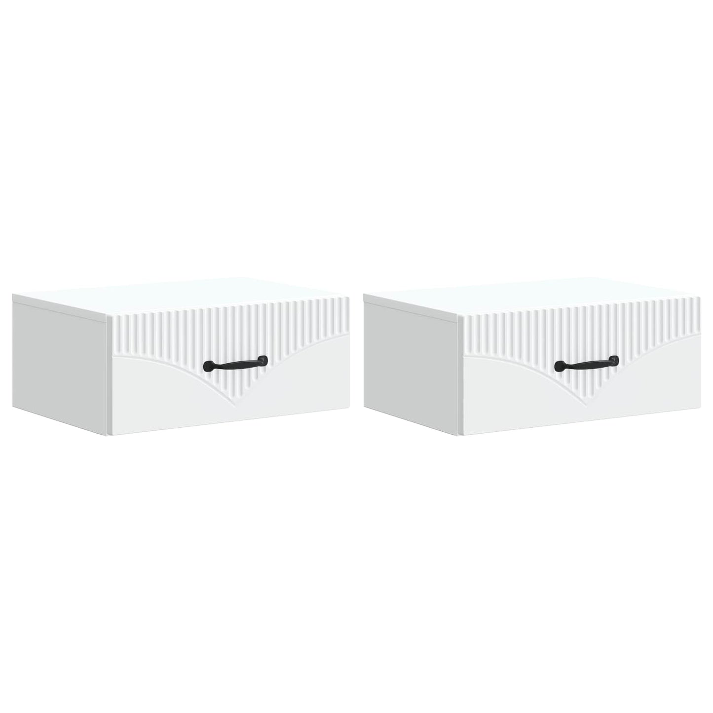 Wall-Mounted Bedside Cabinet 2 pcs White 49 x 34.5 x 20 cm