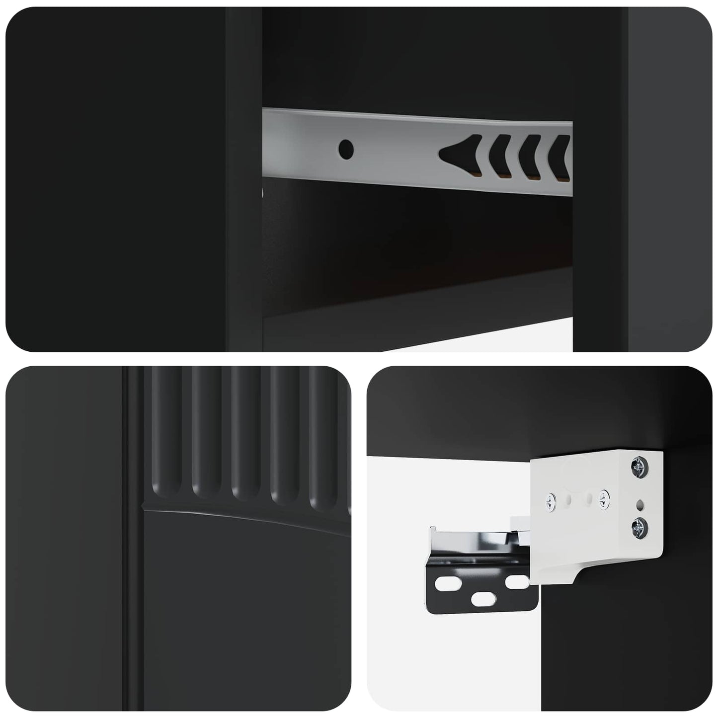 Wall-Mounted Bedside Cabinet Black 49 x 34.5 x 20 cm