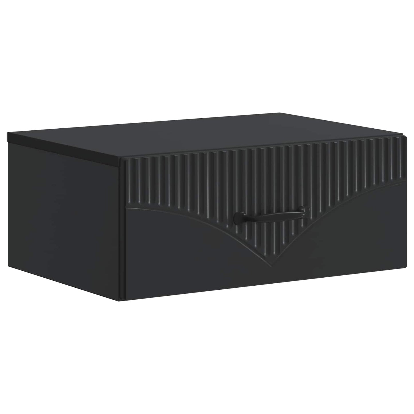 Wall-Mounted Bedside Cabinet Black 49 x 34.5 x 20 cm