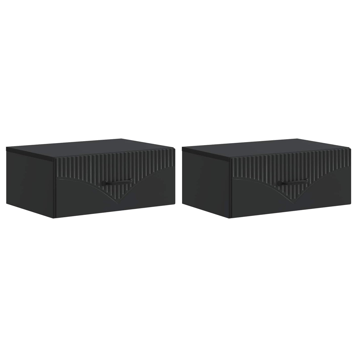 Wall-Mounted Bedside Cabinet 2 pcs Black 49 x 34.5 x 20 cm