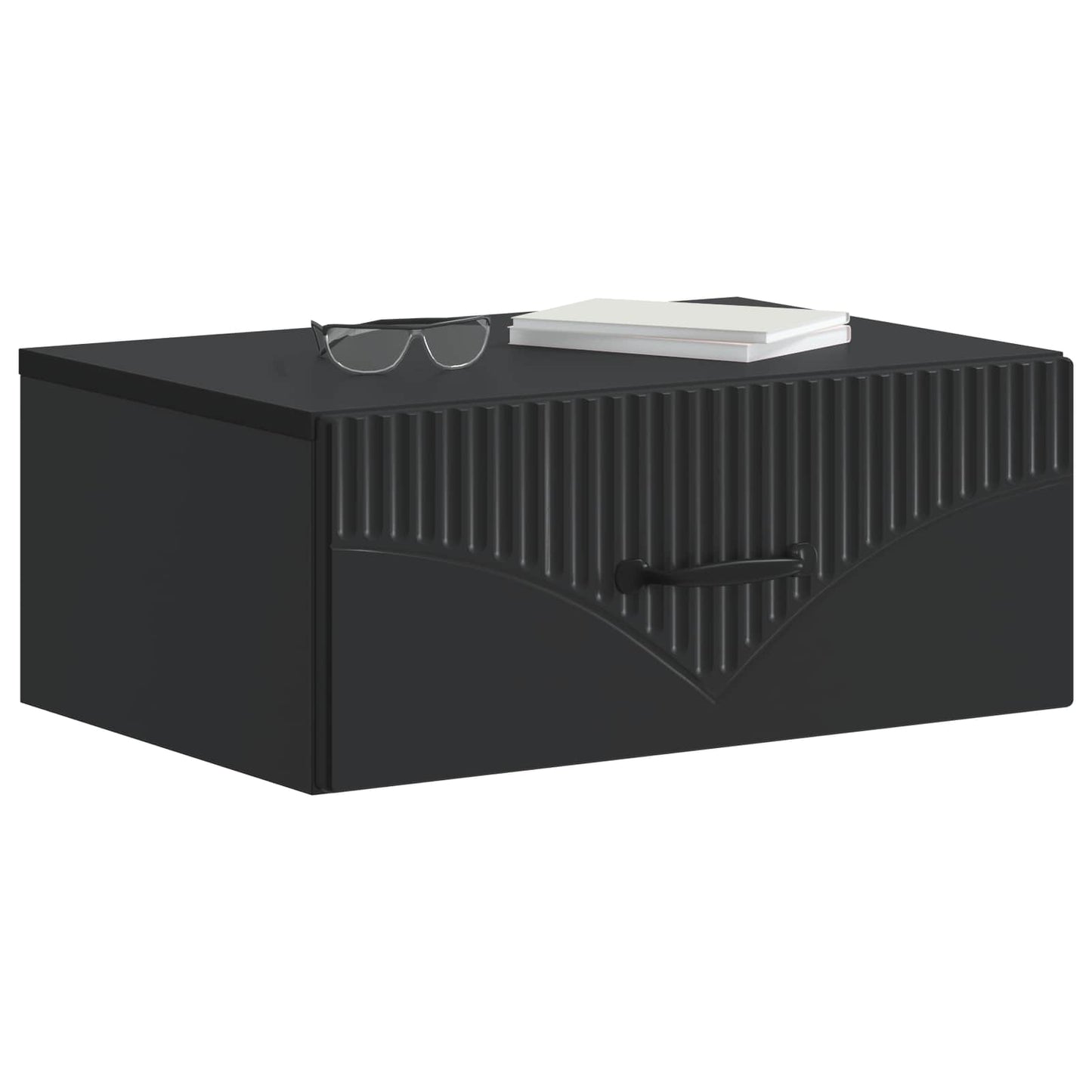 Wall-Mounted Bedside Cabinet 2 pcs Black 49 x 34.5 x 20 cm