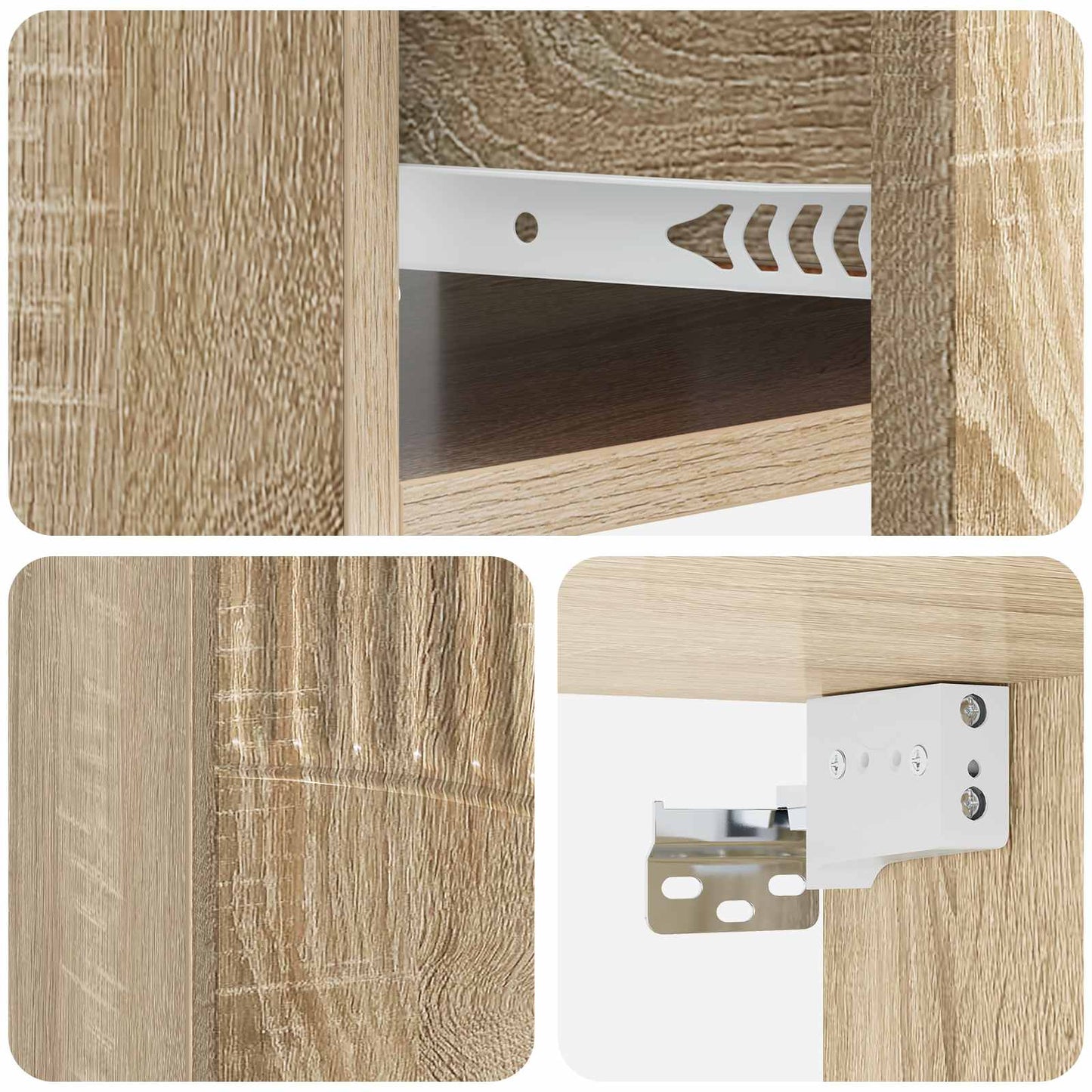 Wall-Mounted Bedside Cabinet 2 pcs Sonoma Oak 49 x 34.5 x 20 cm
