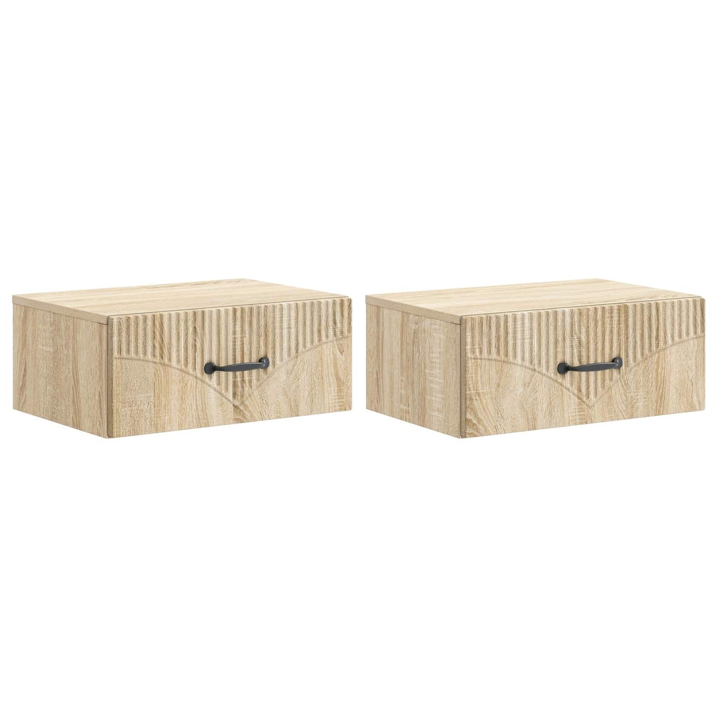 Wall-Mounted Bedside Cabinet 2 pcs Sonoma Oak 49 x 34.5 x 20 cm