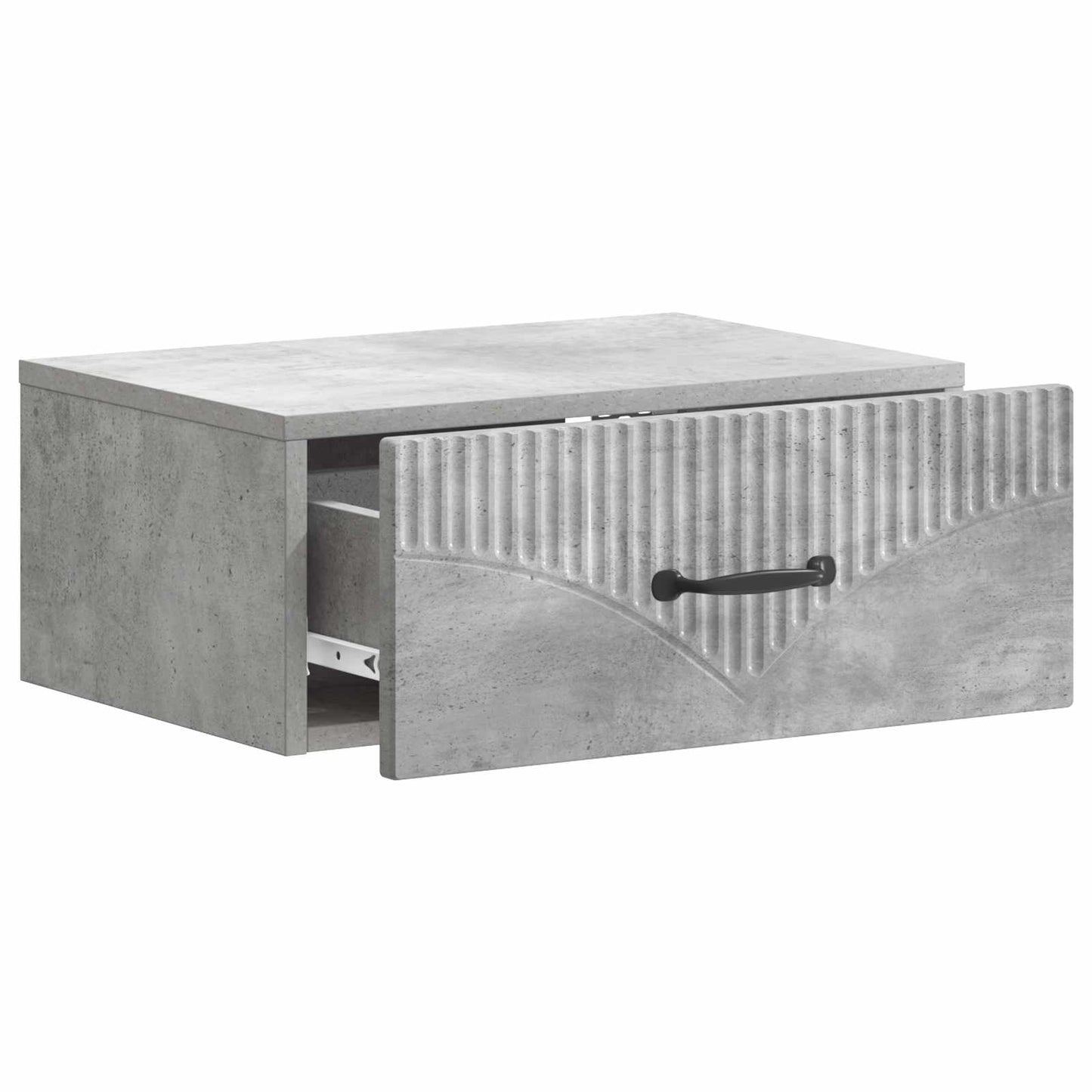 Wall-Mounted Bedside Cabinet Concrete Grey 49 x 34.5 x 20 cm
