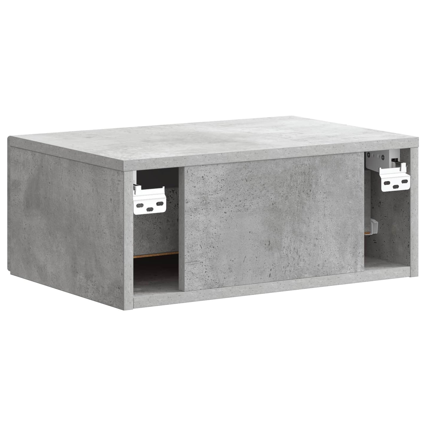 Wall-Mounted Bedside Cabinet Concrete Grey 49 x 34.5 x 20 cm