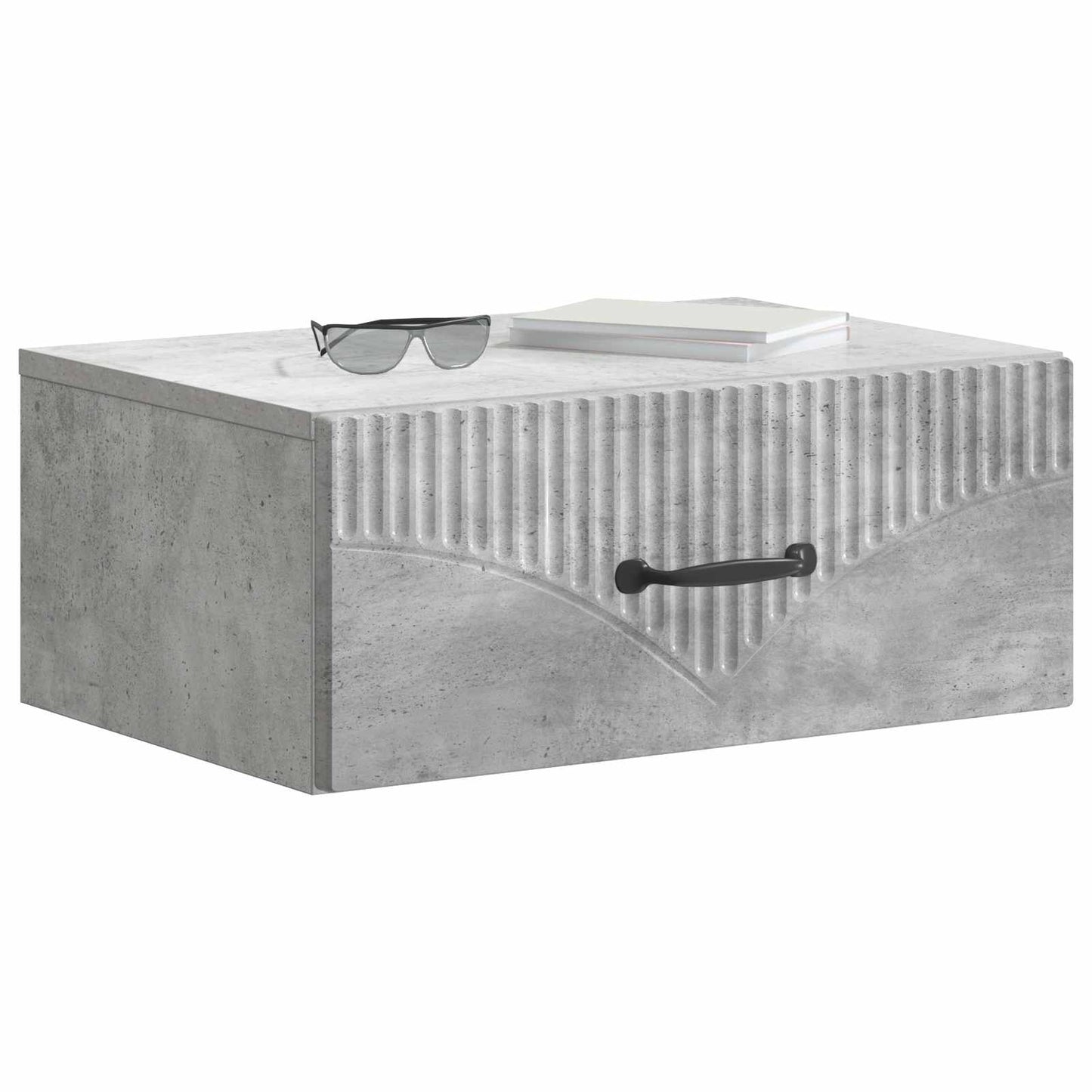Wall-Mounted Bedside Cabinet with Drawer 2 pcs Concrete Grey