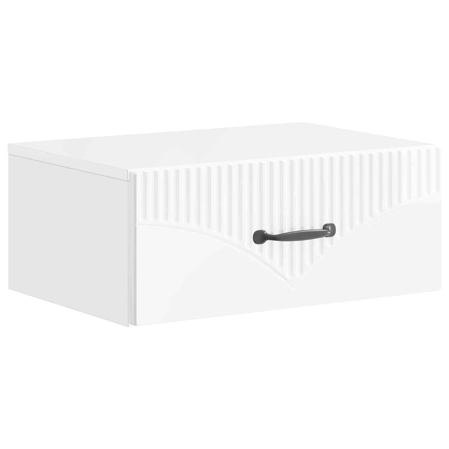 Wall-Mounted Bedside Cabinet High Gloss White 49 x 34.5 x 20 cm