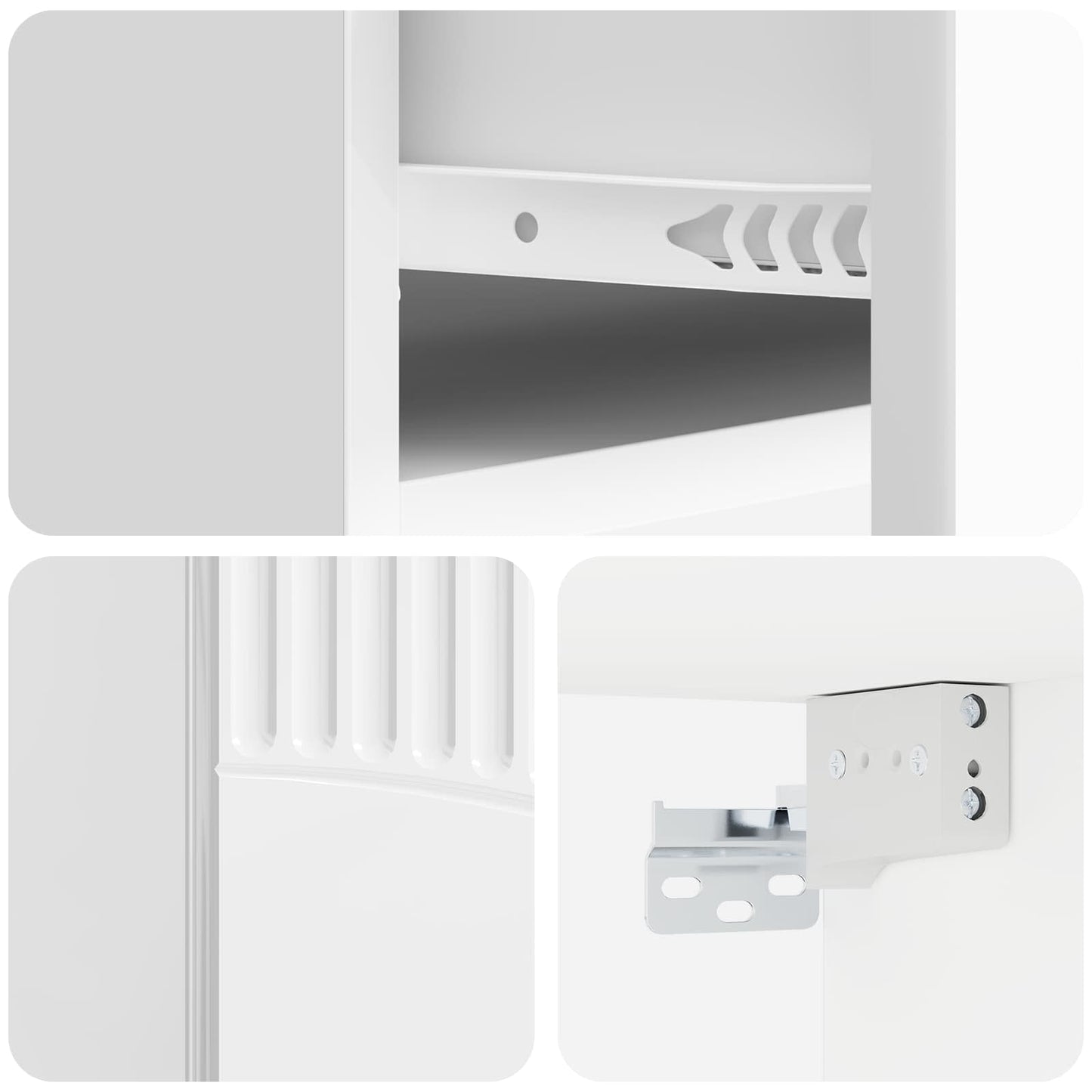 Wall-Mounted Bedside Cabinet with Drawer 2 pcs High Gloss White