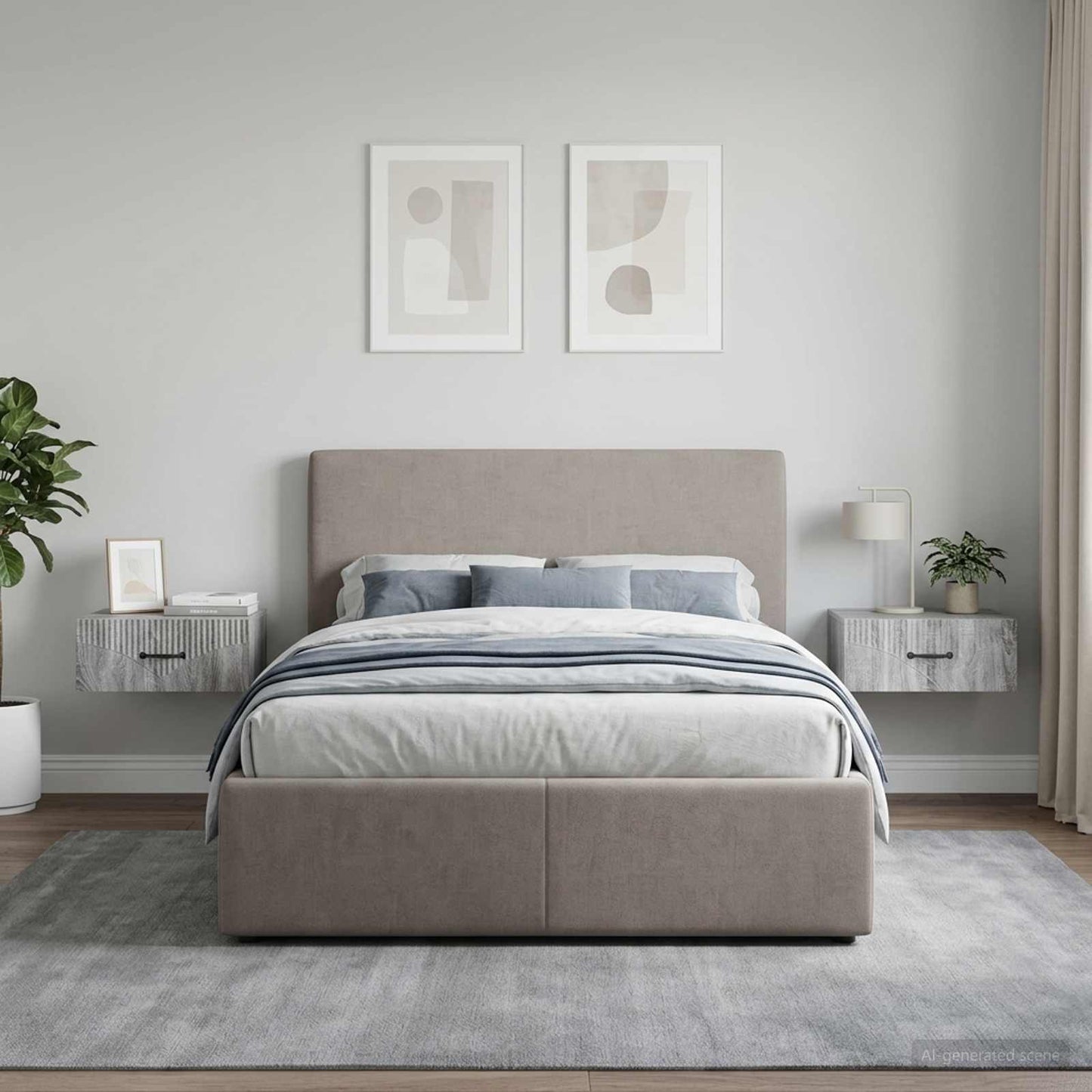 Wall-Mounted Bedside Cabinet 2 pcs Grey Sonoma Engineered Wood