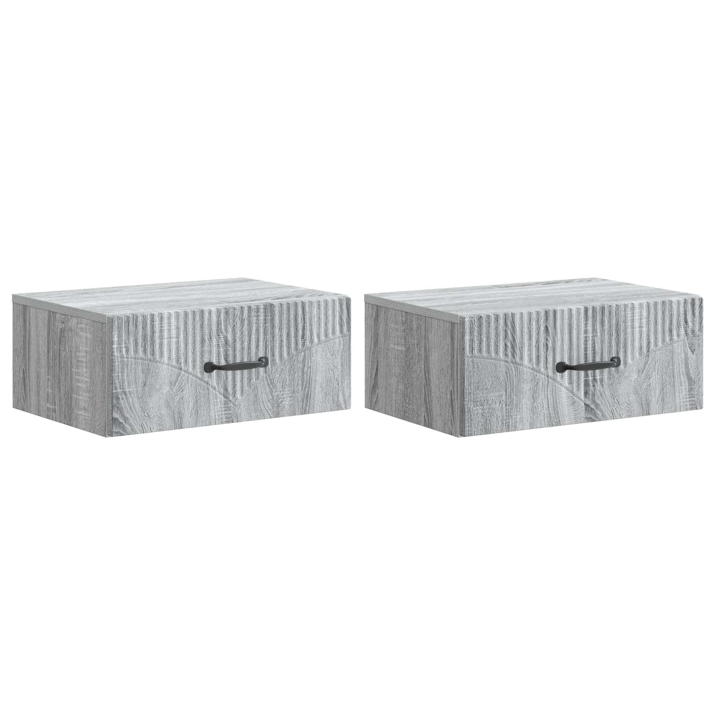 Wall-Mounted Bedside Cabinet 2 pcs Grey Sonoma Engineered Wood