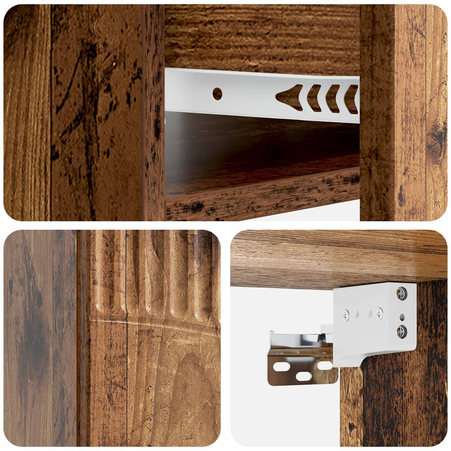 Wall-Mounted Bedside Cabinet 2 pcs Old Wood 49 x 34.5 x 20 cm