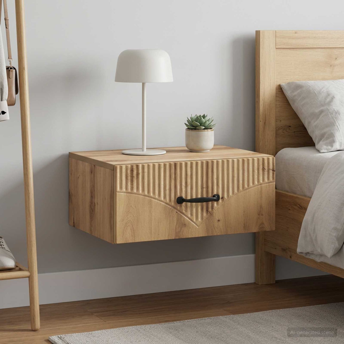 Wall-Mounted Bedside Cabinet 2 pcs Artisan Oak