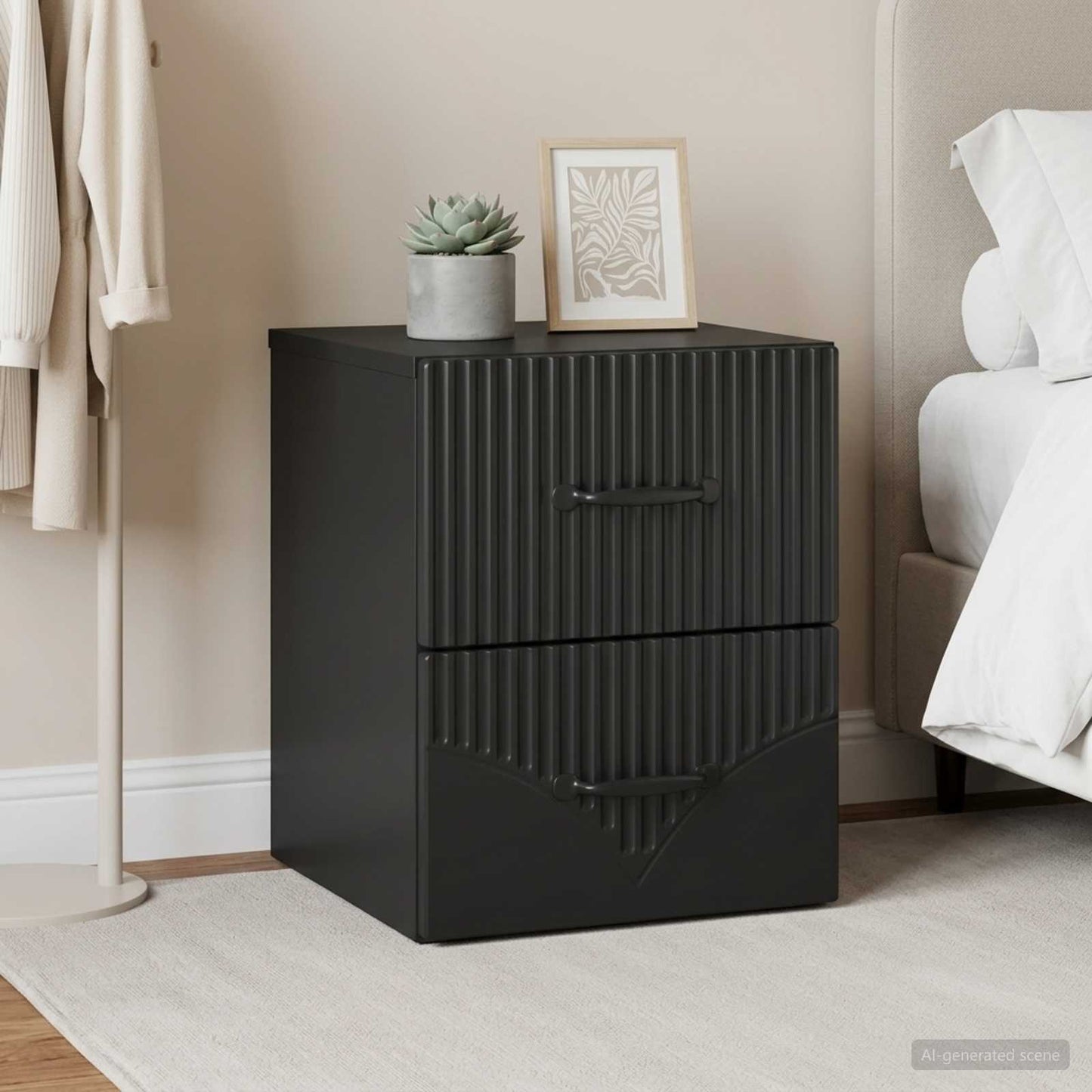 Wall-Mounted Bedside Cabinet 2 pcs Black 34.5 x 33 x 40 cm
