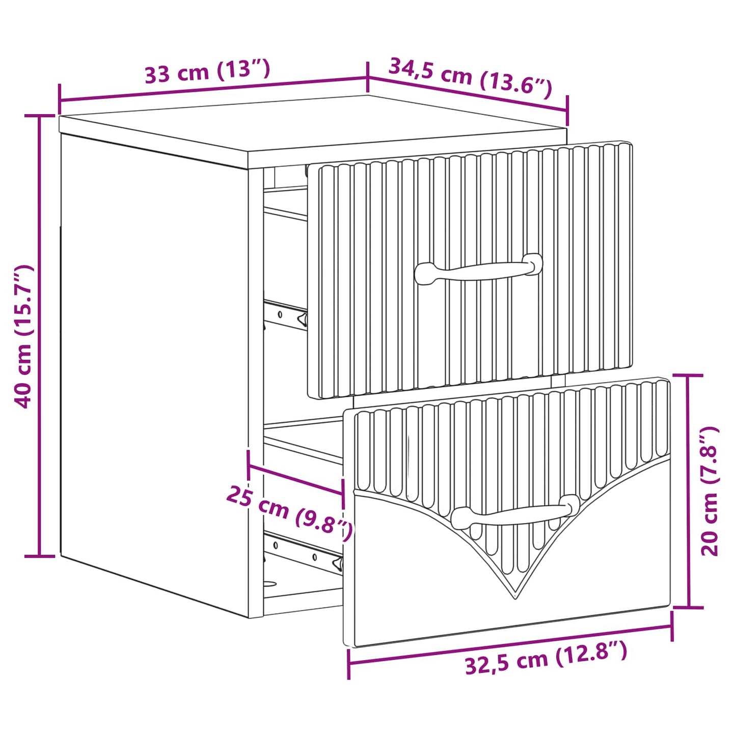 Wall-Mounted Bedside Cabinet Sonoma Oak 34.5 x 33 x 40 cm