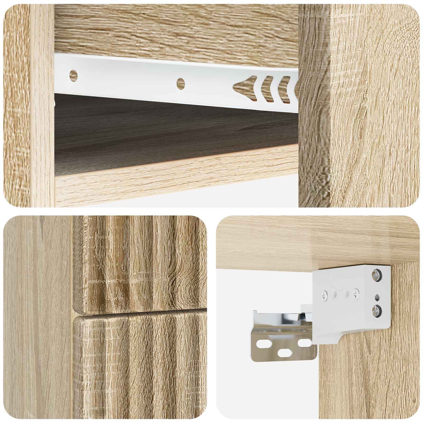 Wall-Mounted Bedside Cabinet 2 pcs Sonoma Oak 34.5 x 33 x 40 cm