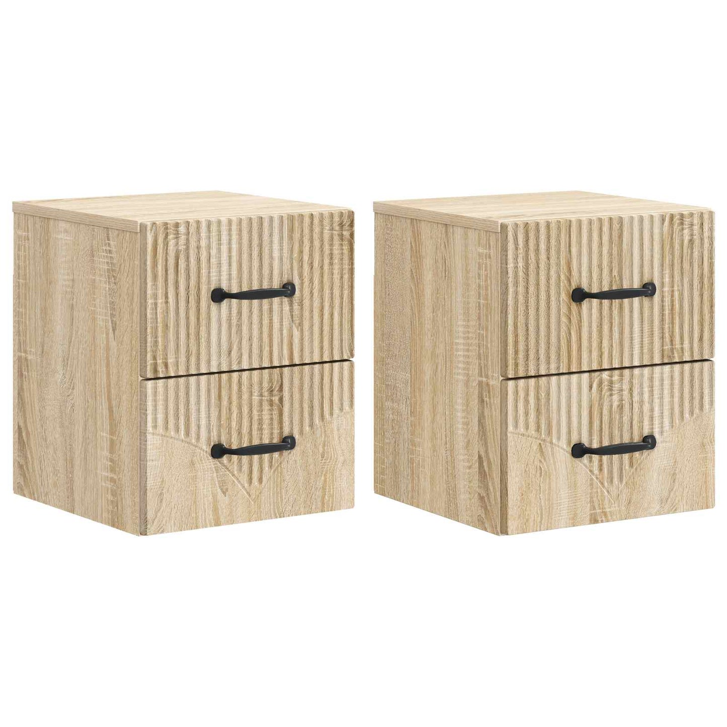 Wall-Mounted Bedside Cabinet 2 pcs Sonoma Oak 34.5 x 33 x 40 cm