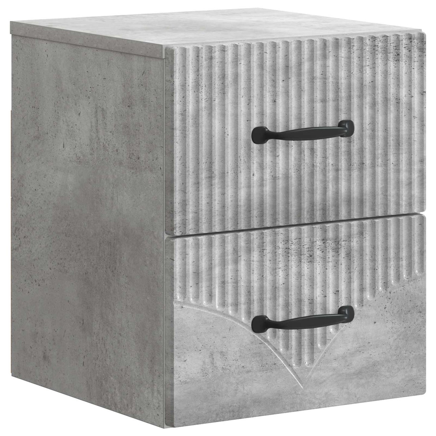 Wall-Mounted Bedside Cabinet with Drawer 2 pcs Concrete Grey