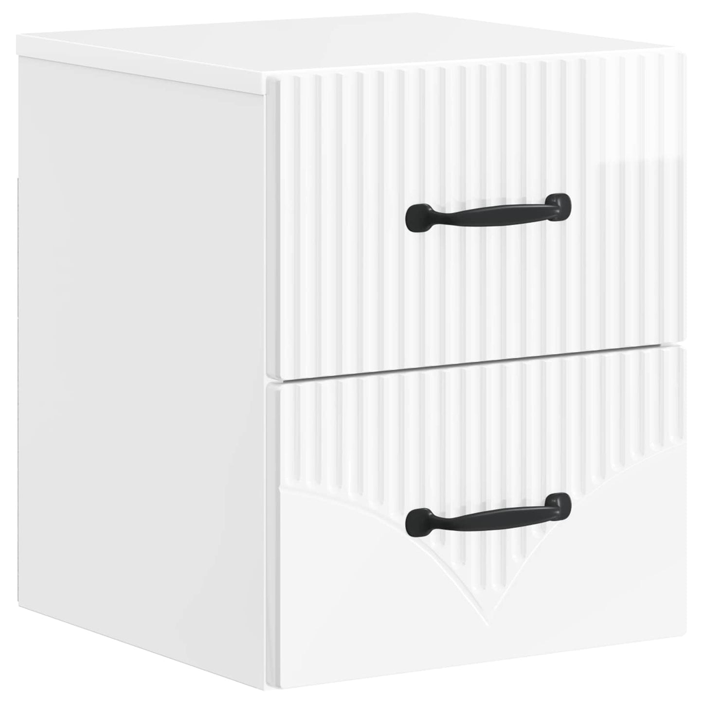 Wall-Mounted Bedside Cabinet High Gloss White 34.5 x 33 x 40 cm
