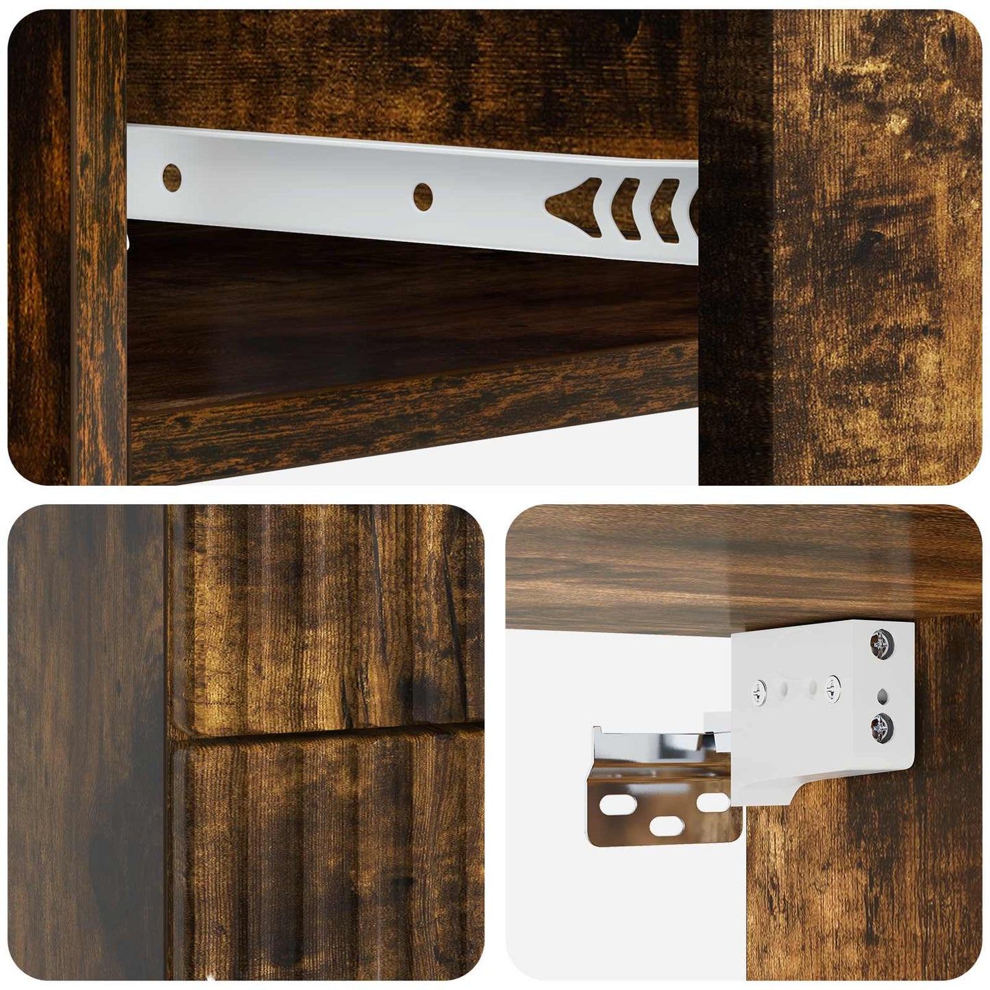 Wall-Mounted Bedside Cabinet 2 pcs Smoked Oak 34.5 x 33 x 40 cm