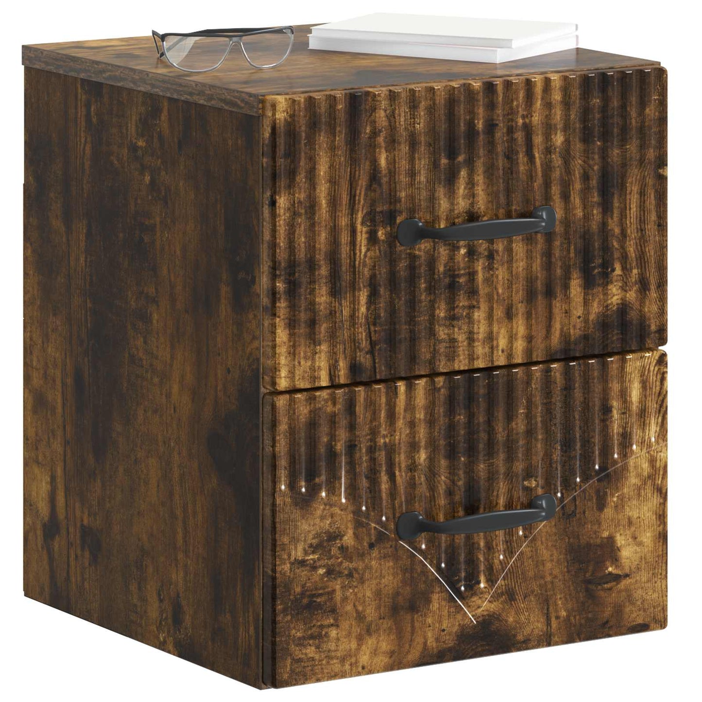 Wall-Mounted Bedside Cabinet 2 pcs Smoked Oak 34.5 x 33 x 40 cm